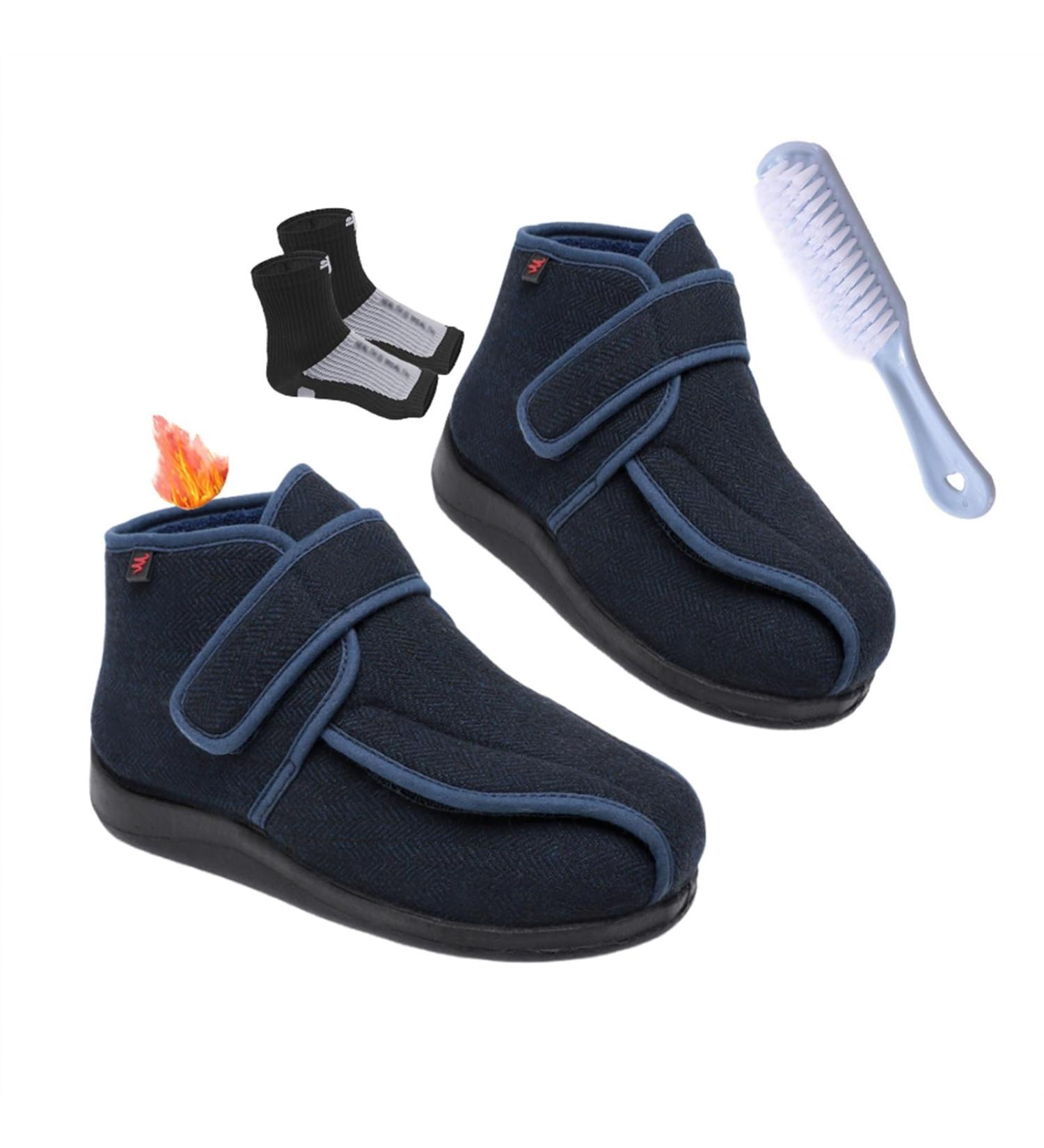 Extra Wide Women's Diabetic Shoes - Comfortable Adjustable Thermal Footwear for Elderly & Fasciitis | Indoor & Outdoor Use - Size 8 Blue - Buy Online on GoSupps.com