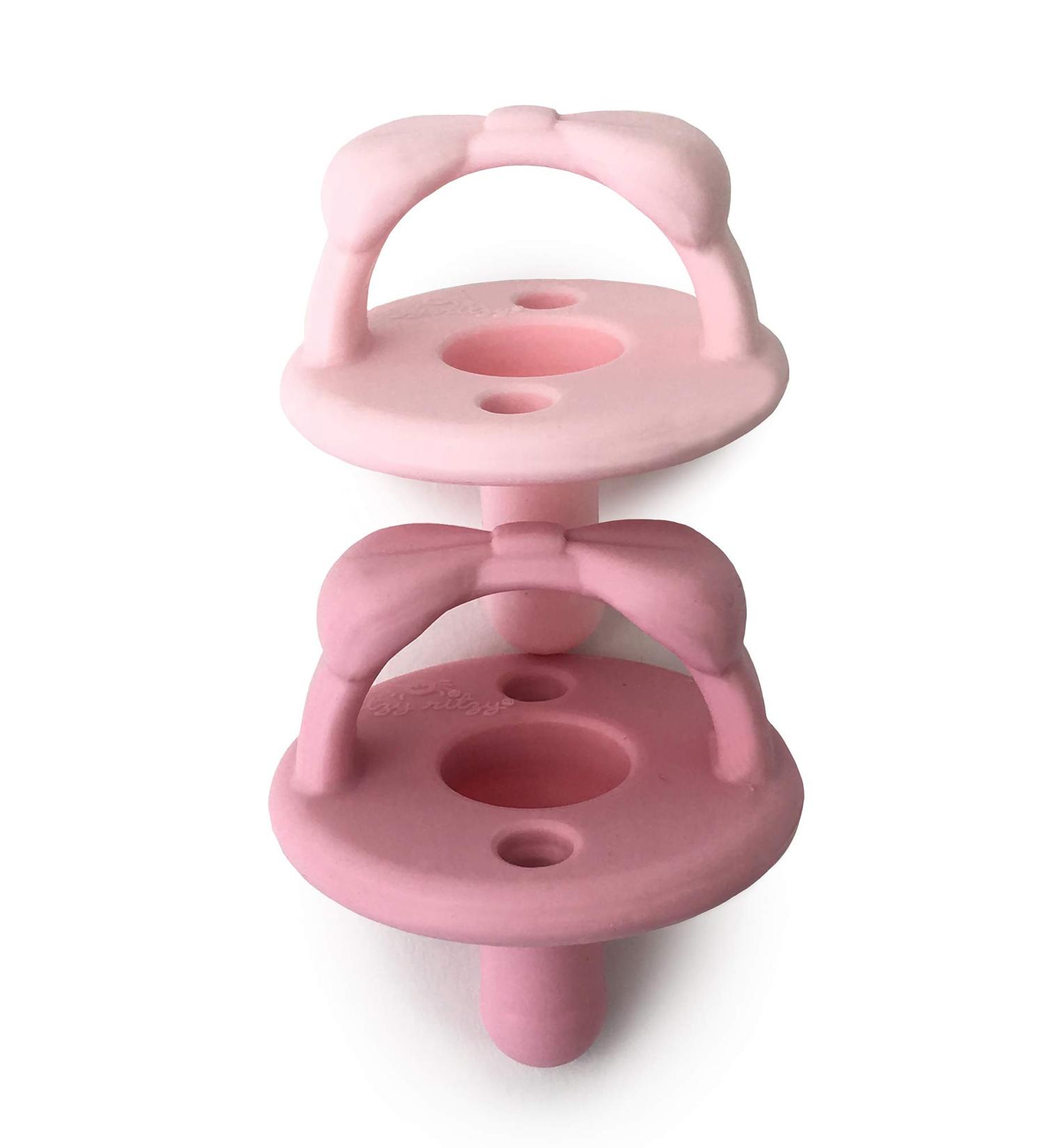 Itzy Ritzy Sweetie Soother Silicone Pacifiers (2 Pack) - Safe for 0+ Months, Cute Bow Design - Buy Online on GoSupps.com