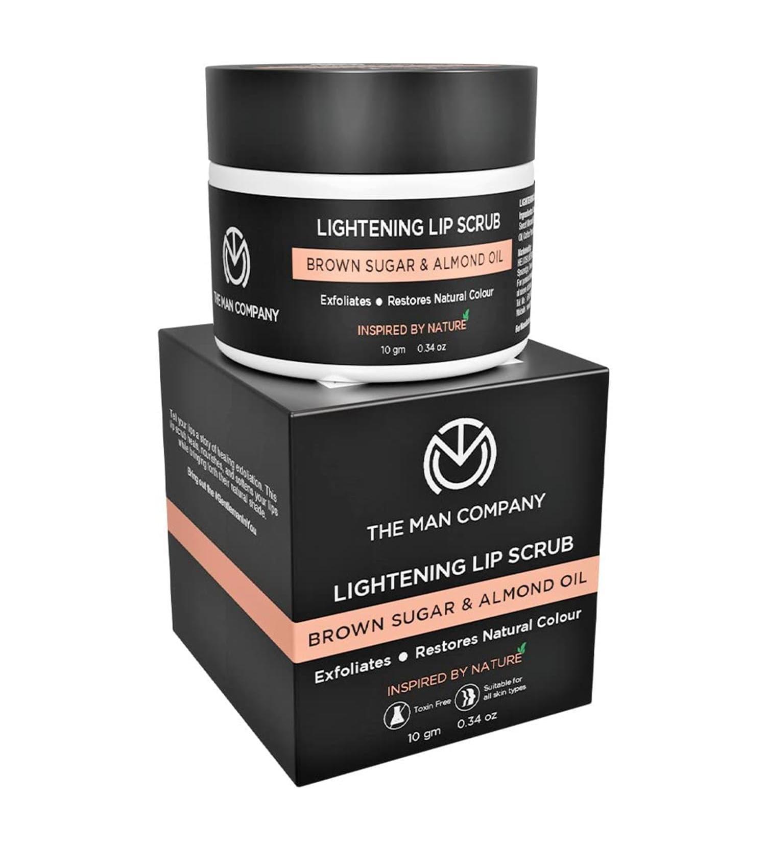 Lightening Lip Scrub - Brown Sugar Almond & Coconut Oil | Nourishes & Restores Color | 10g - Ideal for Dry & Chapped Lips - Buy Online on GoSupps.com