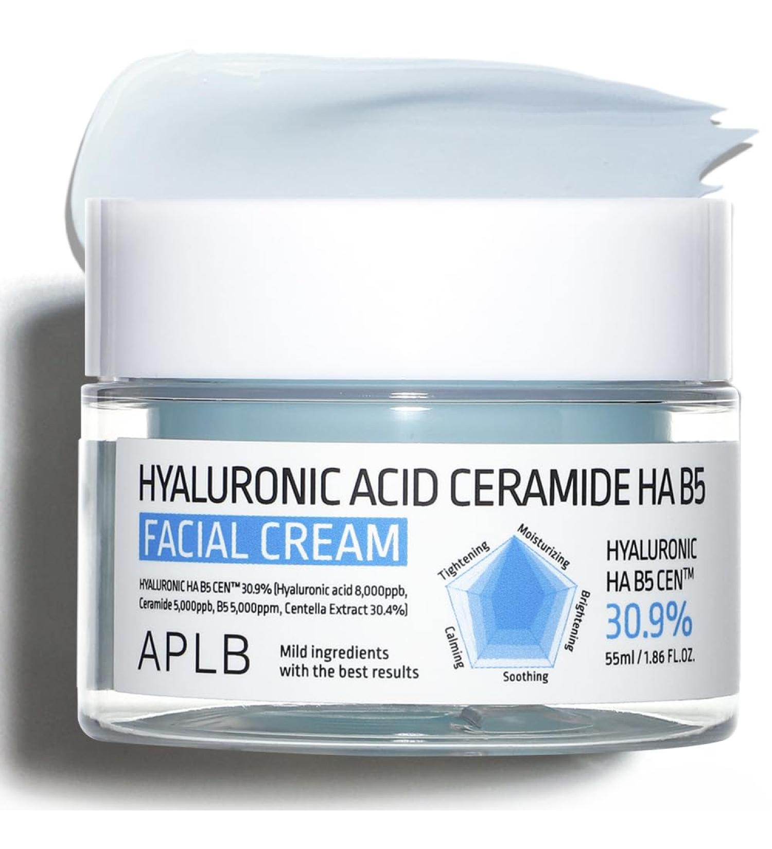 APLB Hyaluronic Acid Ceramide HA B5 Facial Cream - Deep Hydration & Skin Revitalization | Korean Skincare 1.86 FL.OZ - Buy Online on GoSupps.com