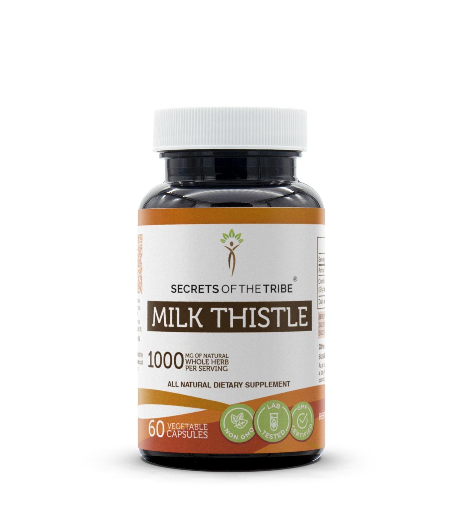 Secrets of the Tribe Milk Thistle 60 Capsules Made with Vegetable Capsules and Milk Thistle Silybum marianum (60 Capsules) 60 Count (Pack of 1) - Buy Online on GoSupps.com