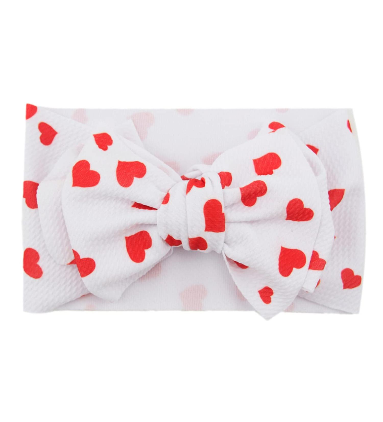 Holidays Headband for Baby Girl Toddler Infant Big Bow Elastic Hairband Hair Accessories Headwear Wrap Tie (Valentine's Day - Red Hearts) - Buy Online on GoSupps.com
