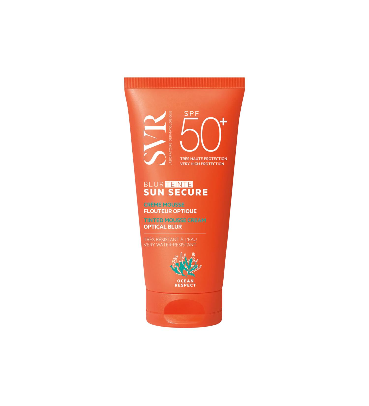 SVR - Blur Tinted SPF50+ Face Sun Secure - Optical Blurring Mousse - Makeup Primer - Patented Filter Combination - Water Resistant - Unified Complexion - 50 ml - Buy Online on GoSupps.com