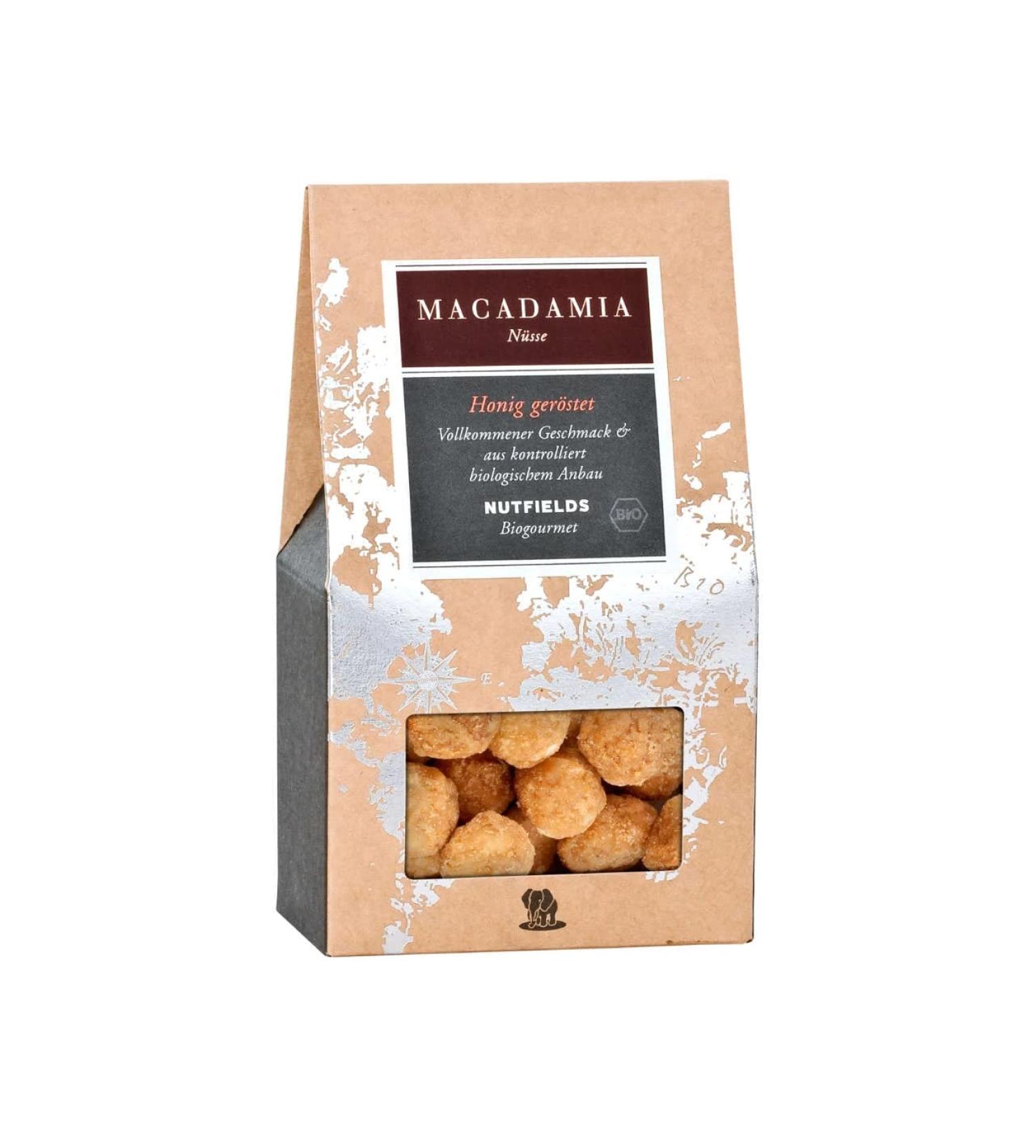 Nutfields Organic Macadamia Nuts | Honey Roasted | Organic Gourmet | 80 g