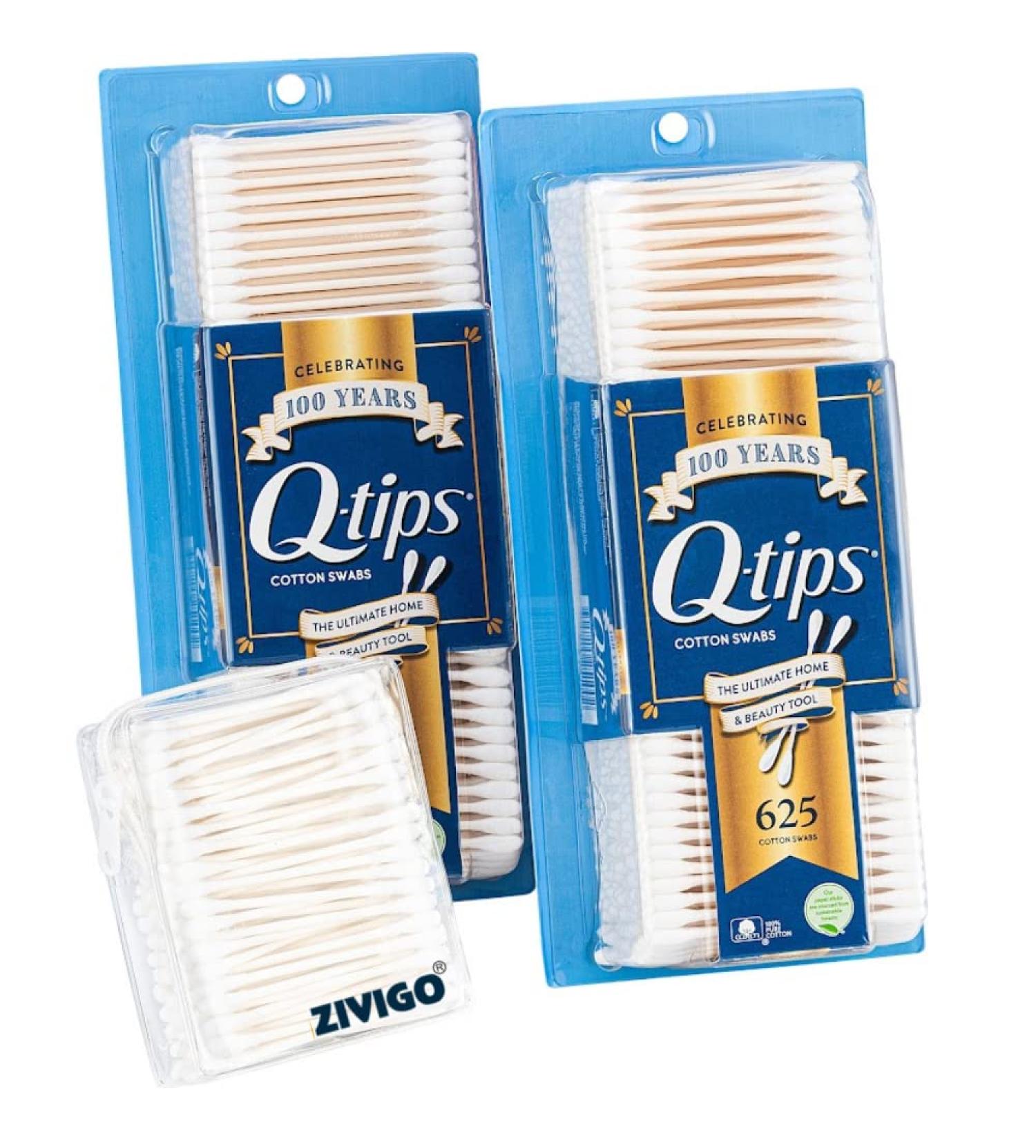 Q-Tip Cotton Swabs 625 Count (Pack of 2) with Bonus Travel Case - Compatible with Q-Tips (Approx. 80 Swabs) - Buy Online on GoSupps.com