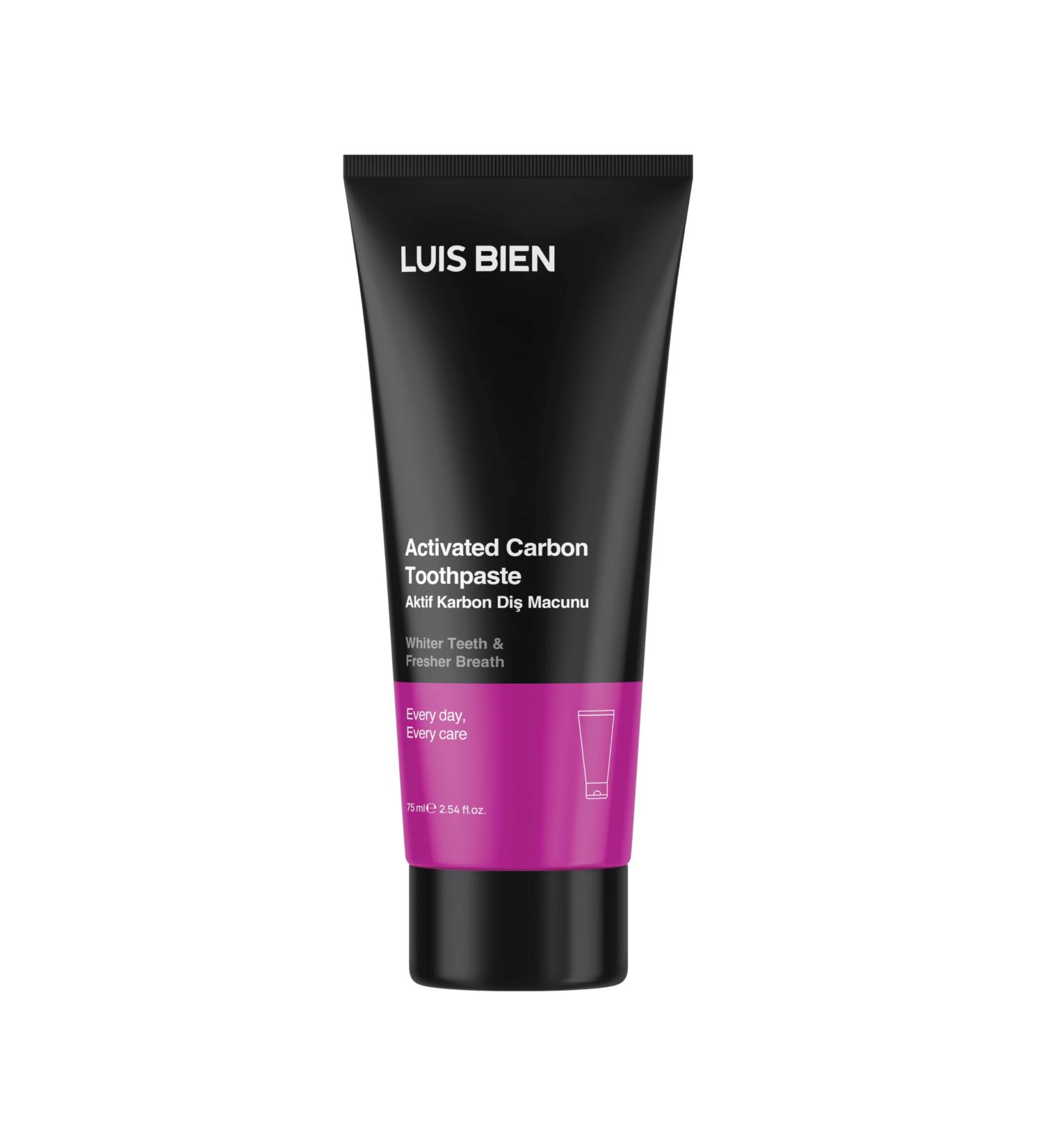 Luis Bien Activated Charcoal Toothpaste for Whiter Teeth and Fresher Breath - Removes Stains and Yellowing of Teeth - Buy Online on GoSupps.com