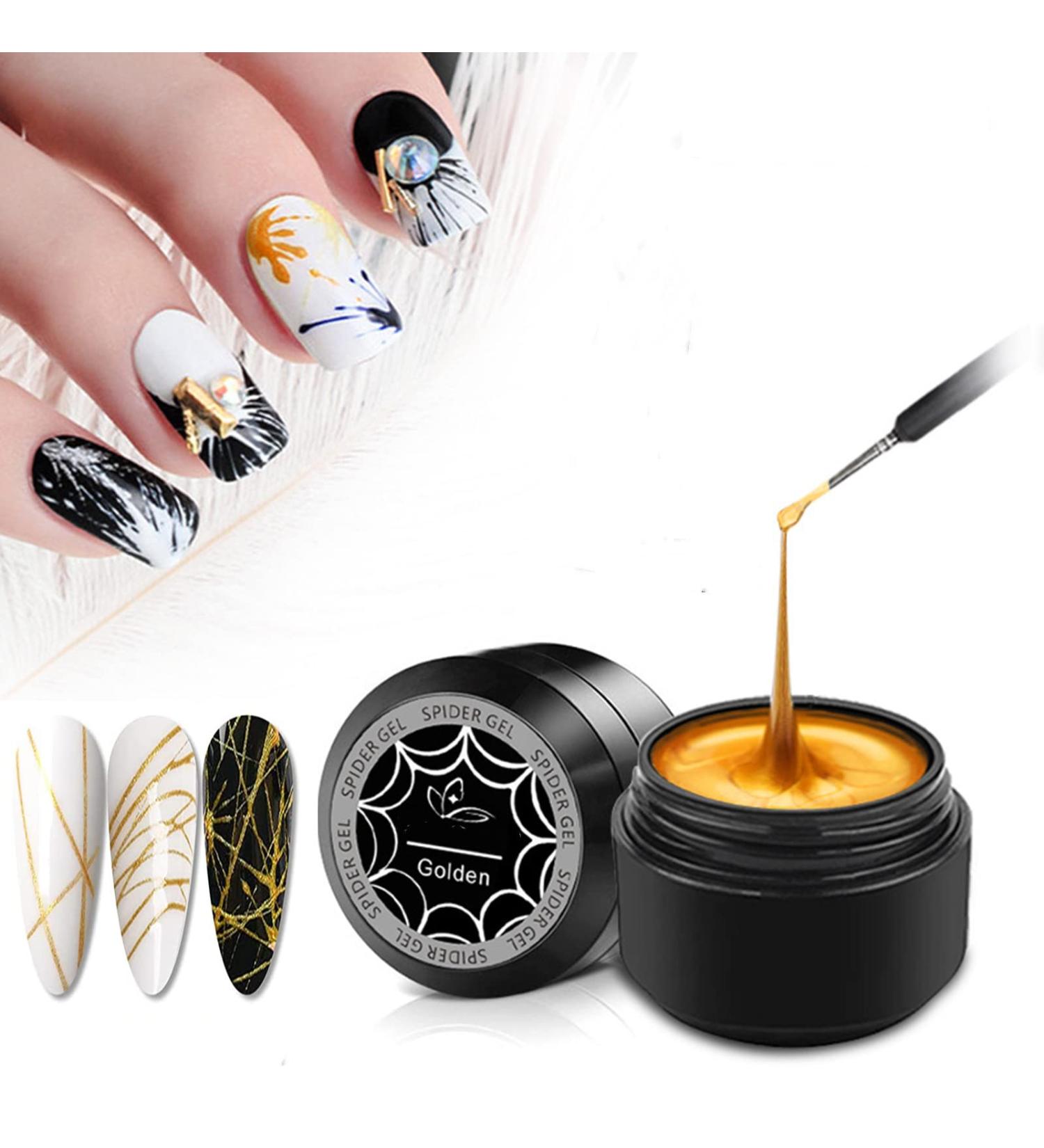 Shefave Spider Gel for Nail Art Drawing Gel Nail Polish Spider Gel Soak off UV LED Gel Polish DIY Gel Paint Design Point To Line Drawing And Painting Decoration Draw Silk Varnish for Nail Manicure Gold - Buy Online on GoSupps.com