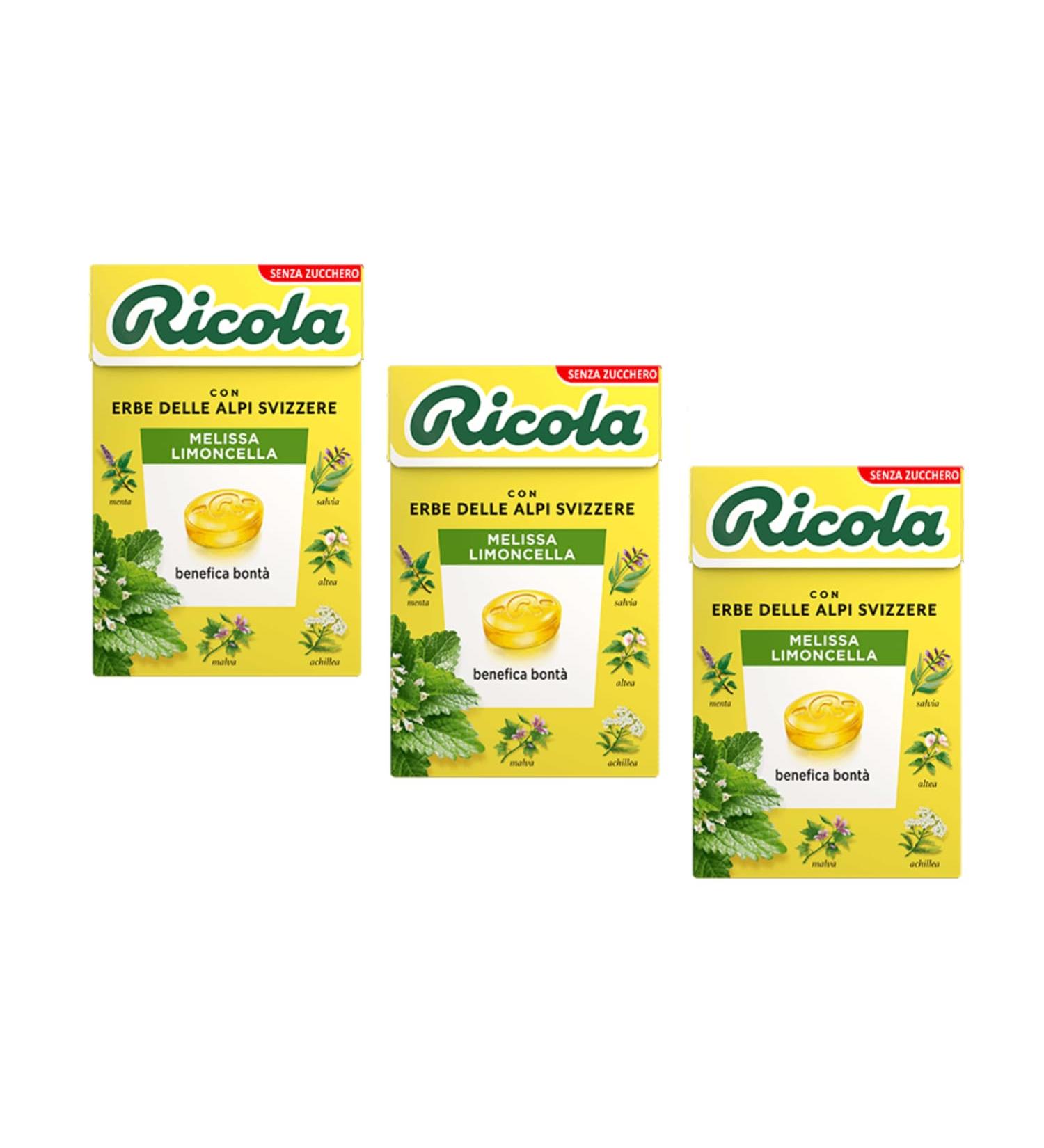 Ricola Ricola | Melissa Limoncella | Refreshing Swiss Herbs Sweets | Sugar Free Hard Candies - 3 Kit (150 Gr)