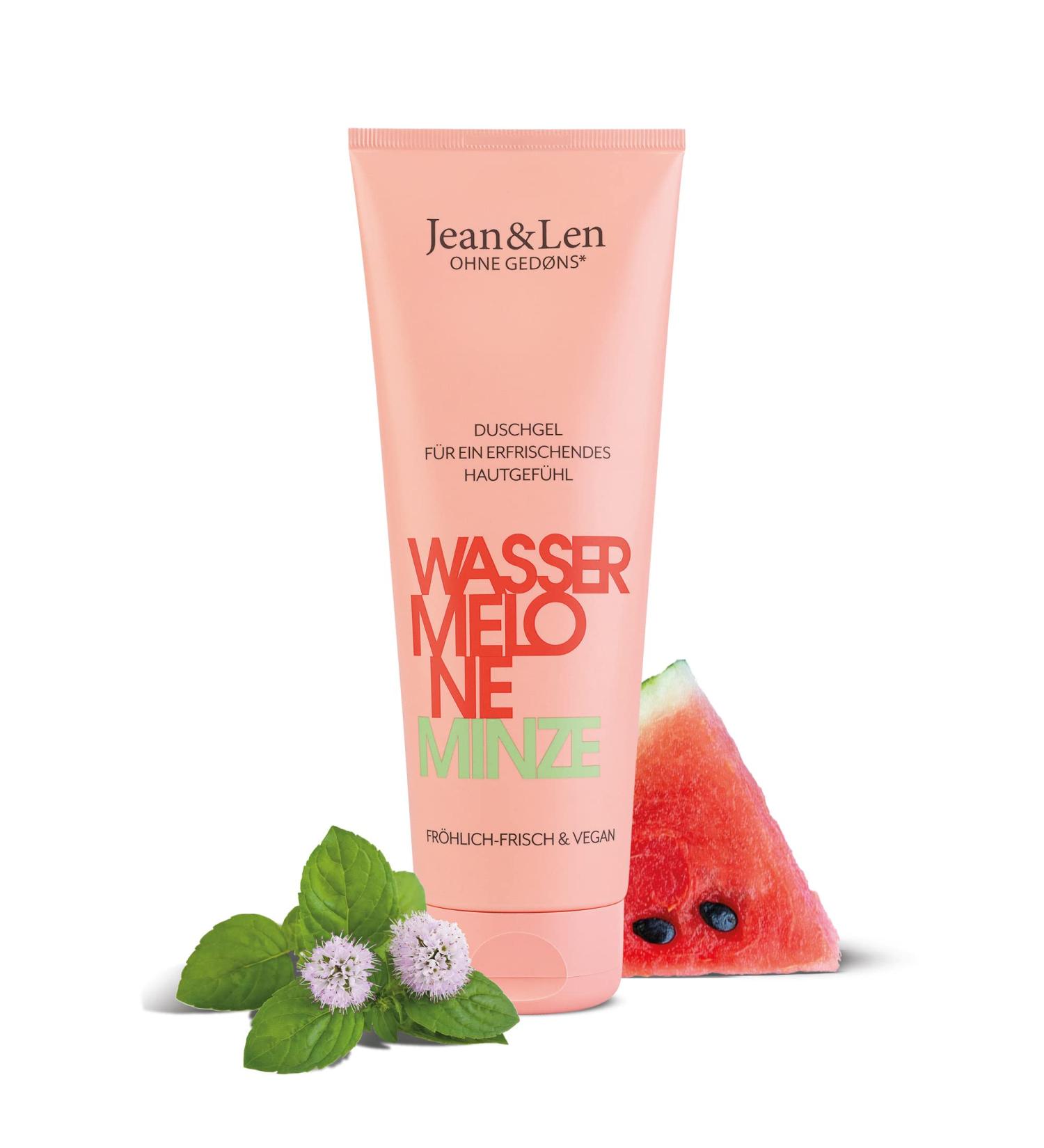 Jean & Len Watermelon & Mint Shower Gel - Vegan pH Balanced 250ml | Refreshing Care for All Skin Types - Buy Online on GoSupps.com