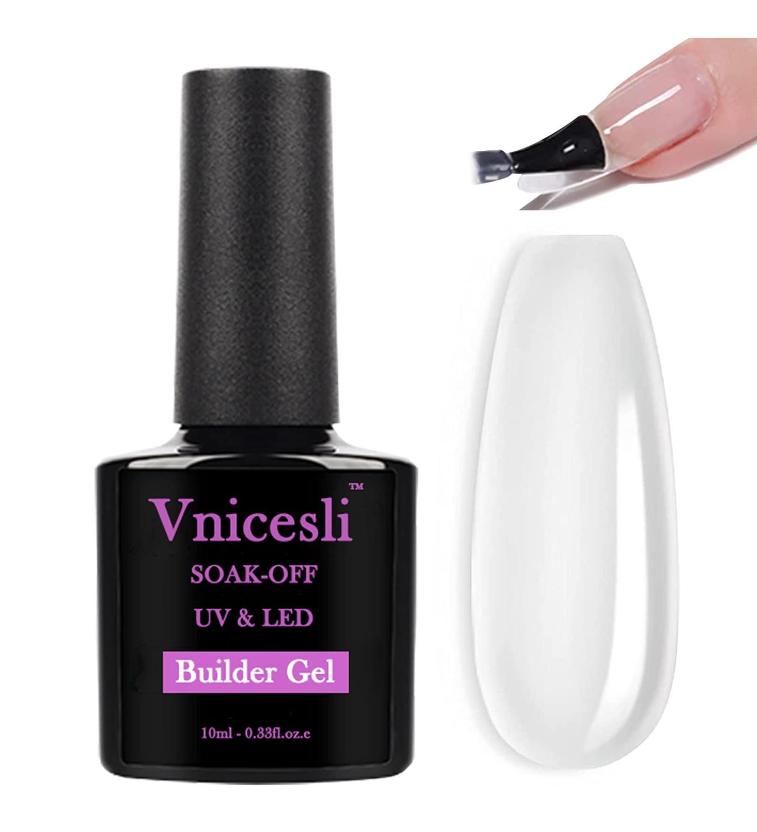Vnicesli Clear Builder Gel - 4 in 1 Base Coat, Strengthening, Repair, and Polish - 10ml - Buy Online on GoSupps.com