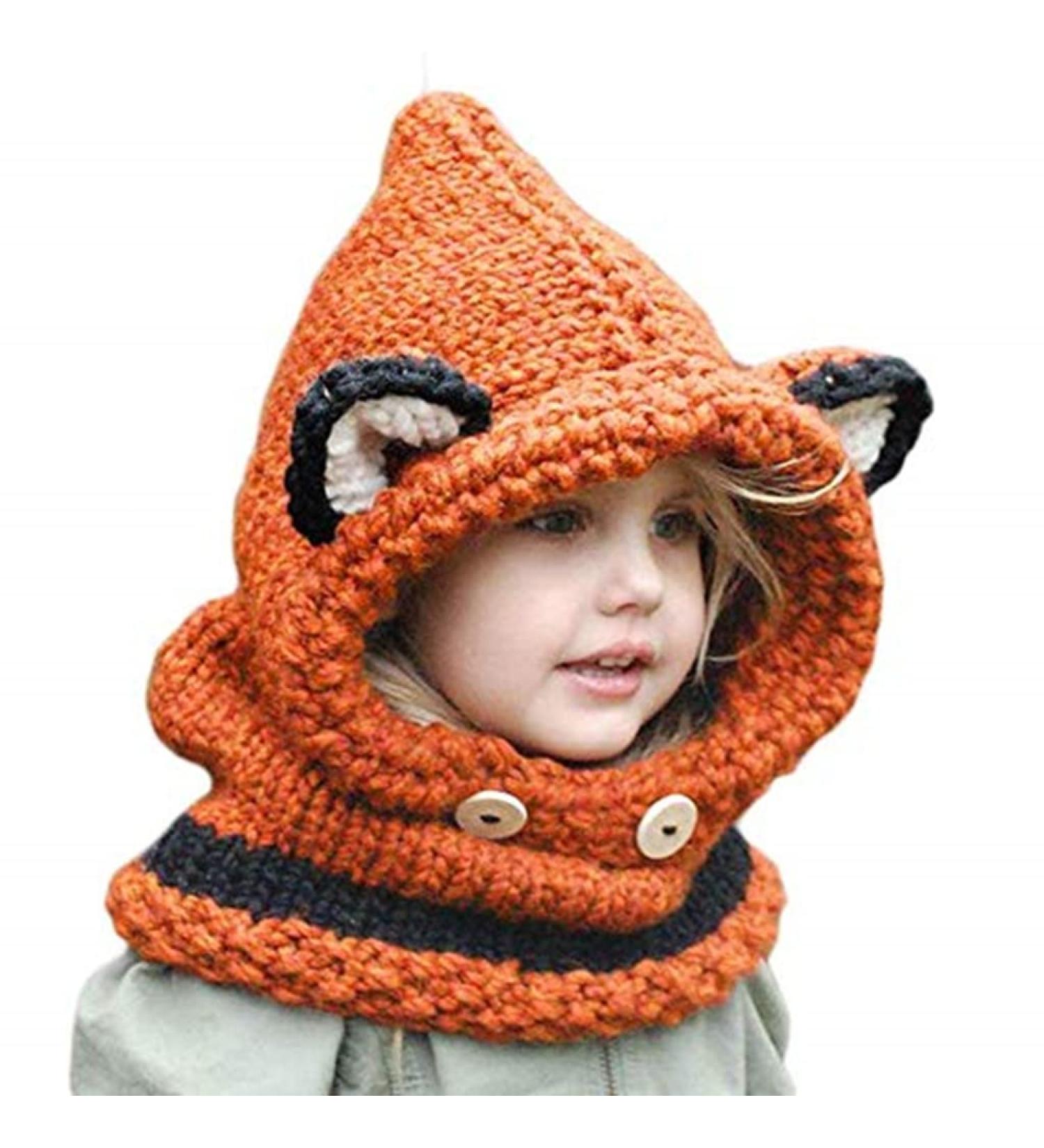 Azornic Winter Hat Scarf Hood for Kids - M Orange (2-8 Years) - Buy Online on GoSupps.com
