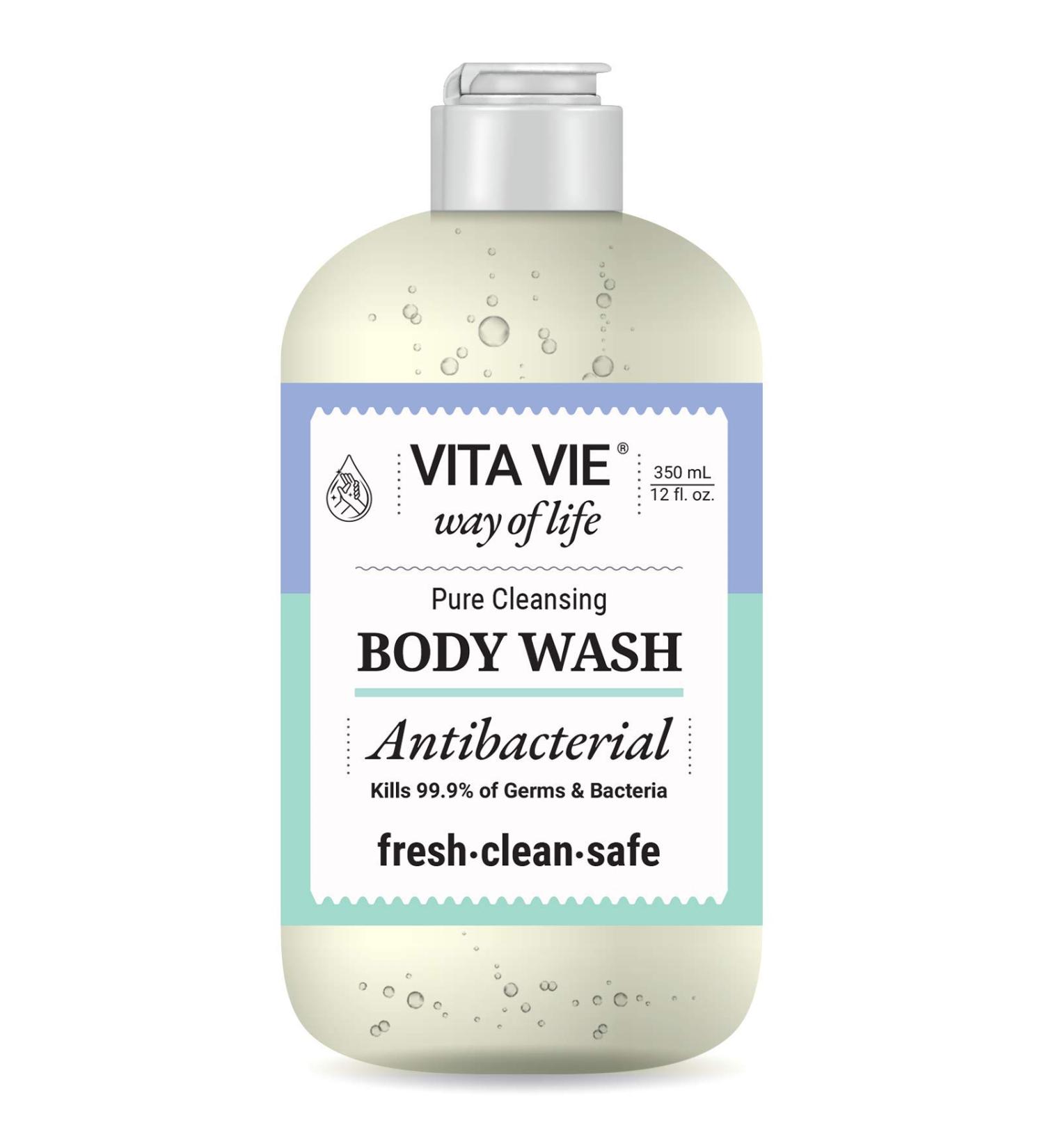 VITA VIE Antibacterial Body Wash 12 oz - Powerful Germ Fighting Formula - Buy Online on GoSupps.com