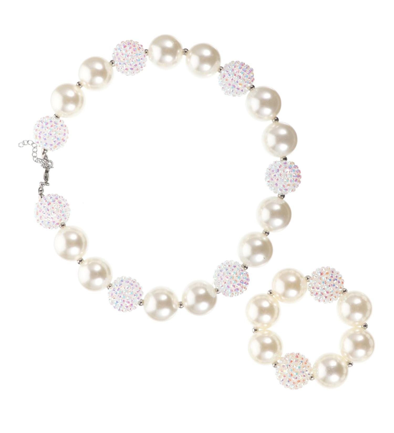 ibasenice 2 Sets Necklace Set White Bracelet Girls Necklaces Girls Necklace Toy Kidcraft Playset Toddler Girl Bead Bracelet Choker Necklaces for Girls Necklace for Girls Acrylic Child - Buy Online on GoSupps.com
