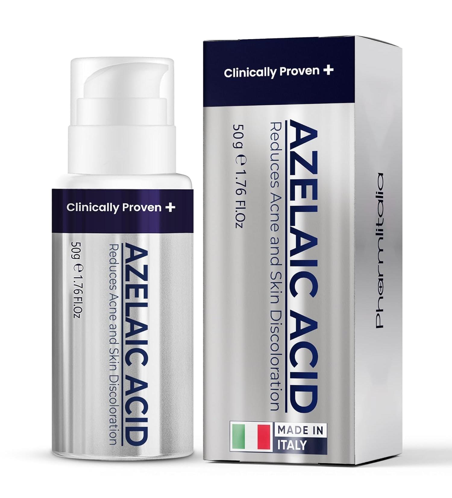 Pharmlitalia Azelaic Acid 15 Acne Cream for Face - Redness Relief Rosacea Treatment for Face - Soothes Acne Hyperpigmentation Enhanced Formula for Brighter Healthier Skin Care - Buy Online on GoSupps.com