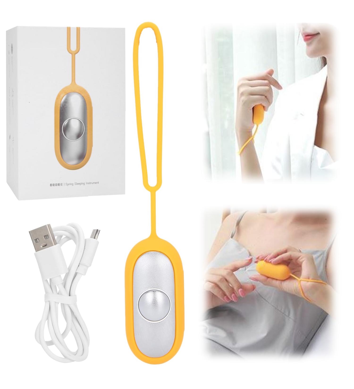 Domigard Microcurrent Sleep Aid Device - USB Charging for Insomnia Relief and Stress Reduction (Yellow) - Buy Online on GoSupps.com