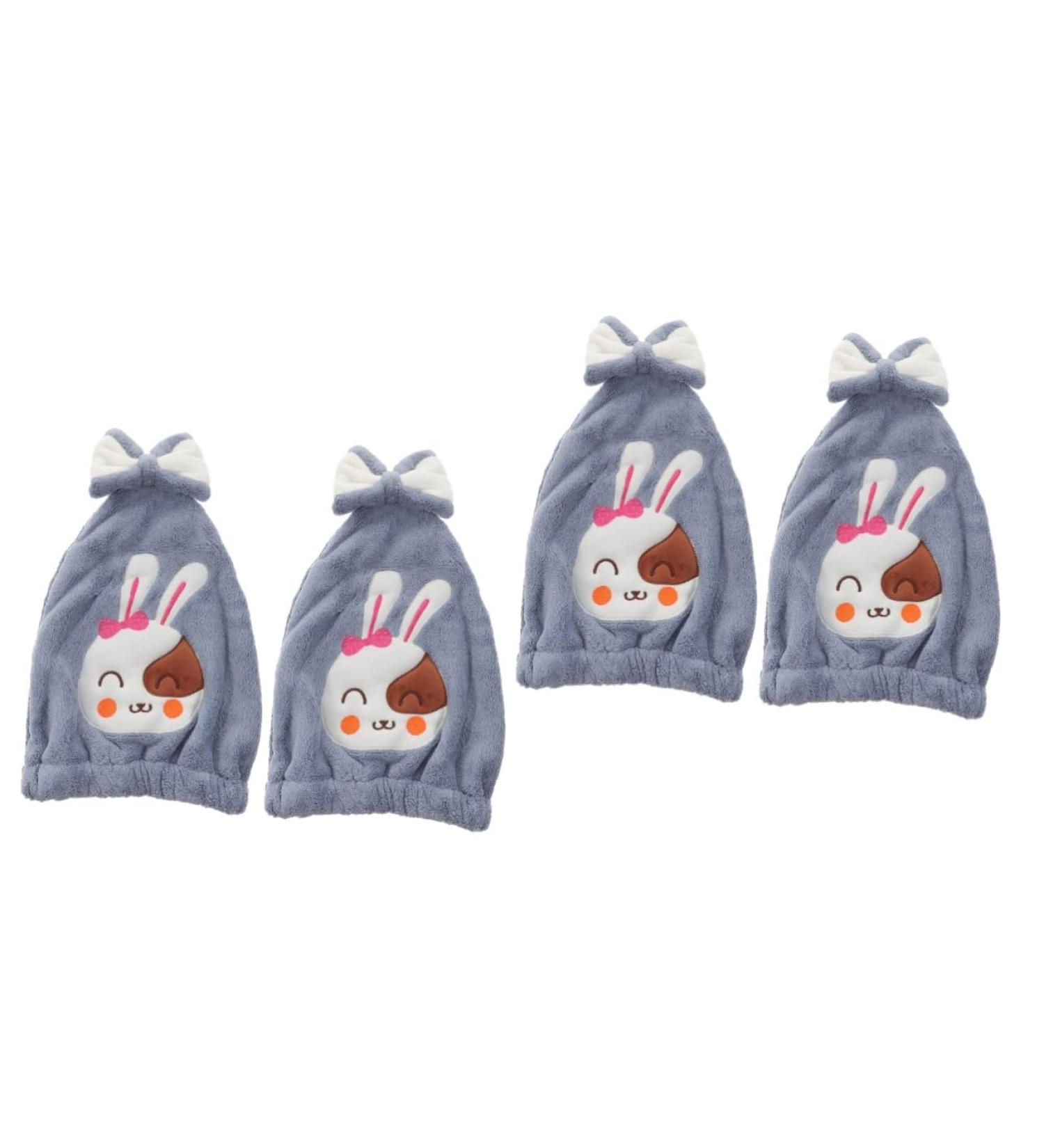 FRCOLOR 4 Pcs Children s Hair Drying Caps & Towels - Soft Coral Fleece Turban & Bonnet for Bath & Shower - Buy Online on GoSupps.com