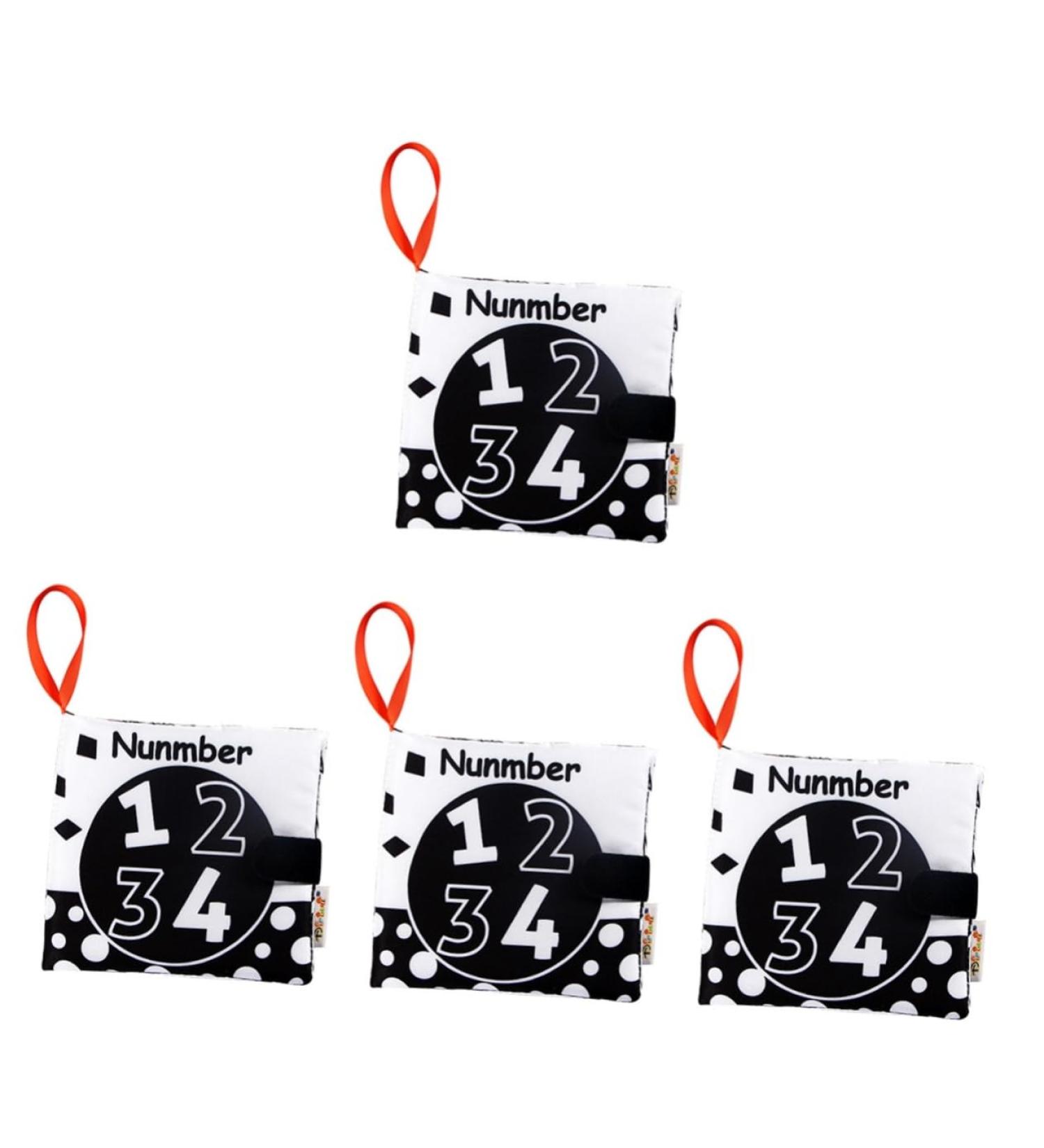 Abaodam 4 Pieces White Baby Toy Book - First Year Children's Educational Fabric Books for Toddlers & Infants - Buy Online on GoSupps.com