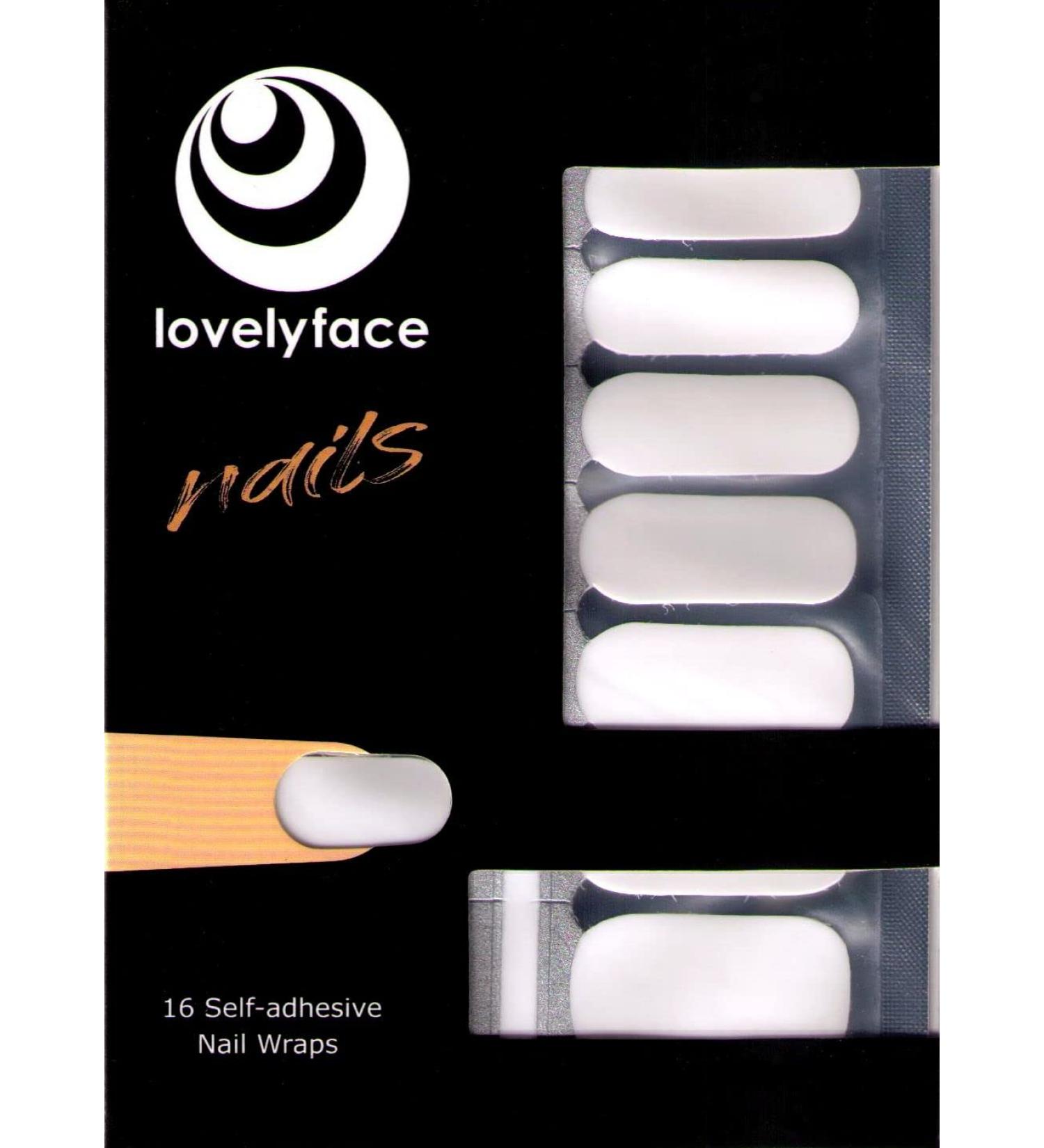 Monochrome LovelyFace Nail Wraps | Long-Lasting Nail Stickers & Non-Toxic Nail Foils - 16 Thin Self-Adhesive Designs (Snow) - Shop Internationally! - Buy Online on GoSupps.com