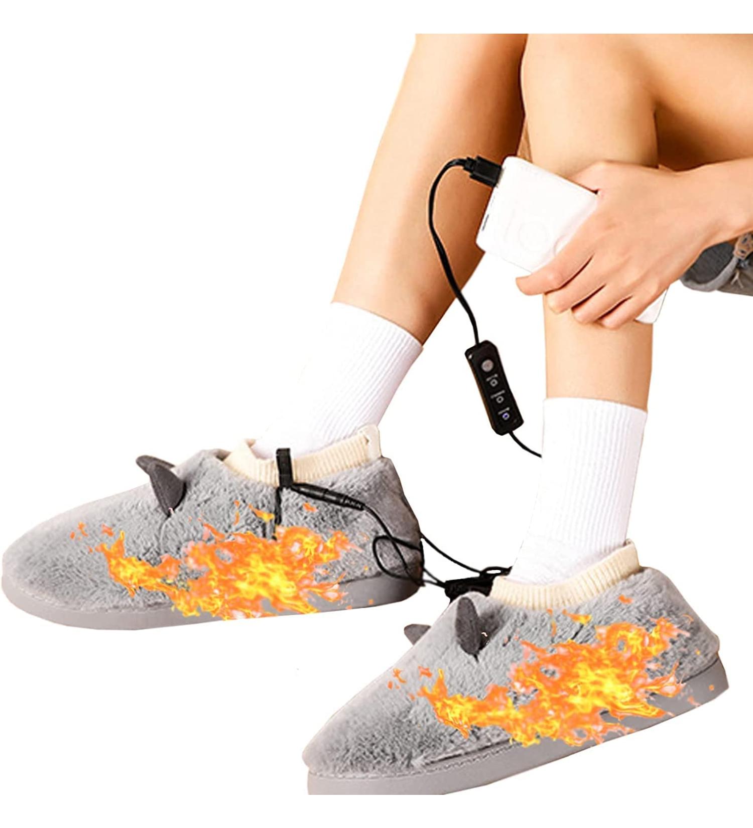 Buy USB Electric Foot Warmers - Plush Winter Slippers for Men (Gray 44-45 Light Green 42-43) | Cozy Heat & Comfort - Buy Online on GoSupps.com