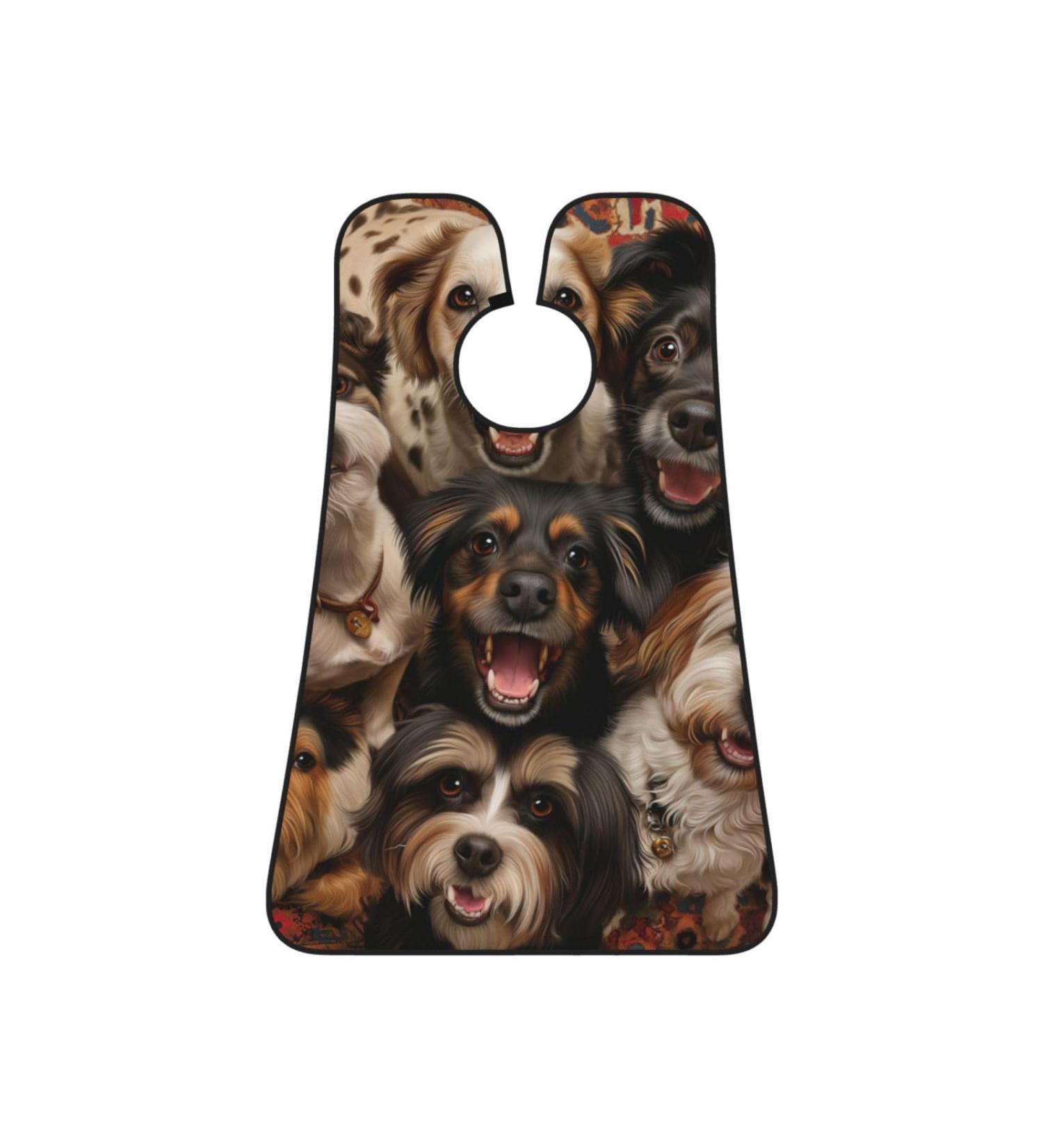 Dog Print Beard Bib Apron | Non-Stick Men's Hair Catcher | Perfect Shaving Gift | One Size Black - Buy Online on GoSupps.com