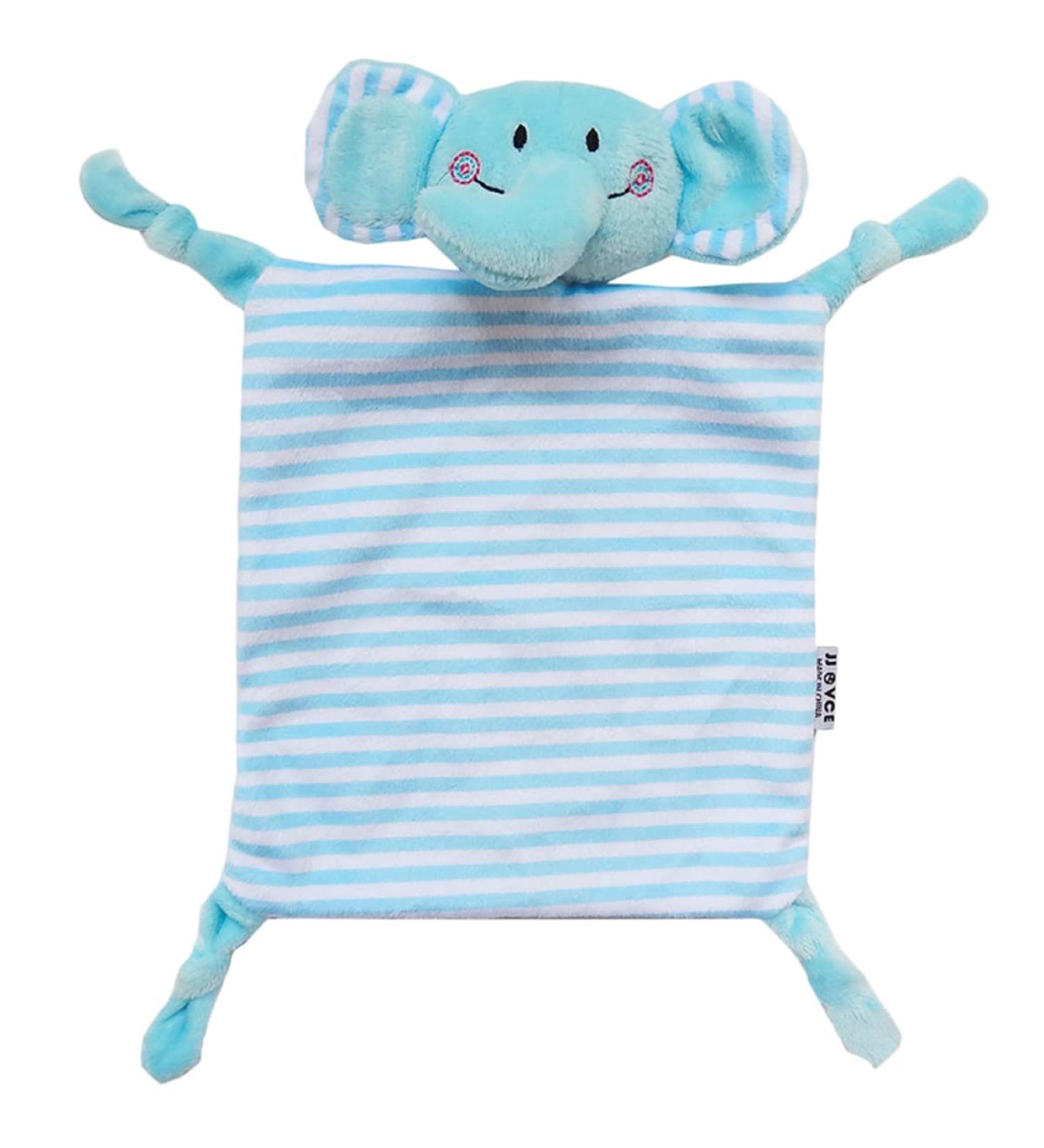 ibasenice Infant Teething Blanket Baby Teething Cloth Animal Doll Toys Baby Cuddle Blanket Baby Teething Blanket Blue Medium