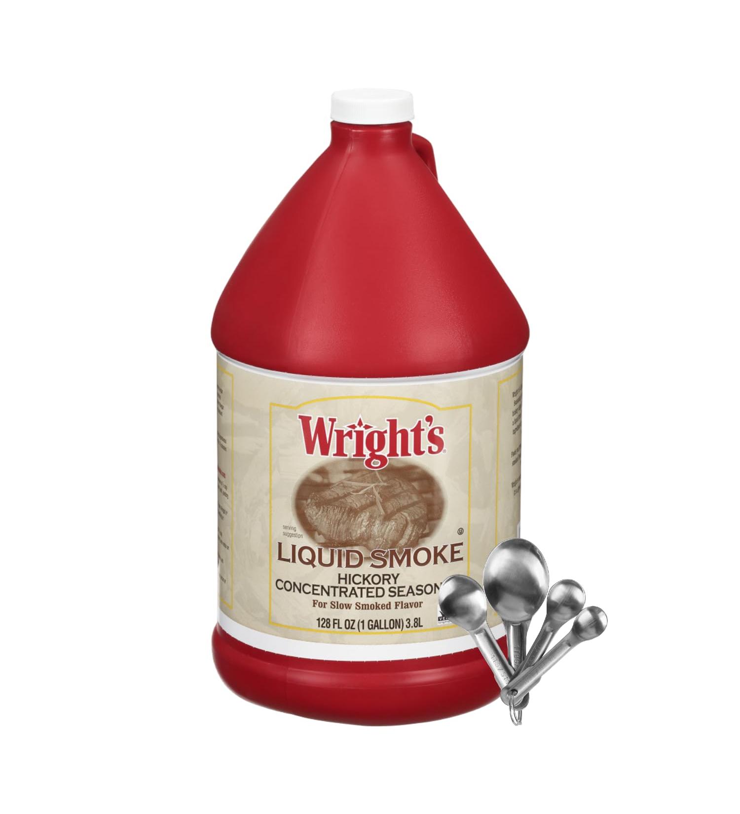 Zippy Sweets - Hickory Seasoning Liquid Smoke Concentrate Premium Liquid Smoke 1 Gallon (3.8 L) with Bonus 4 Piece Measuring Spoon Set - Add a Slow Smoke Flavour to Your Favourite Dish! - Buy Online on GoSupps.com