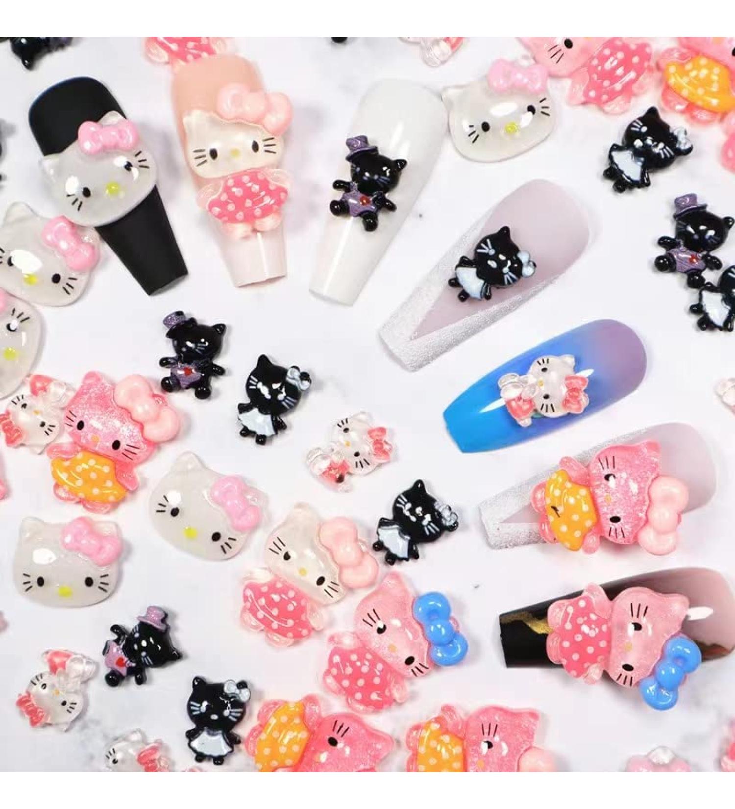 60Pcs Kawaii Nail Charms - Cute Cartoon 3D Resin Decorations for Acrylic Nails | DIY Craft Supplies - Buy Online on GoSupps.com