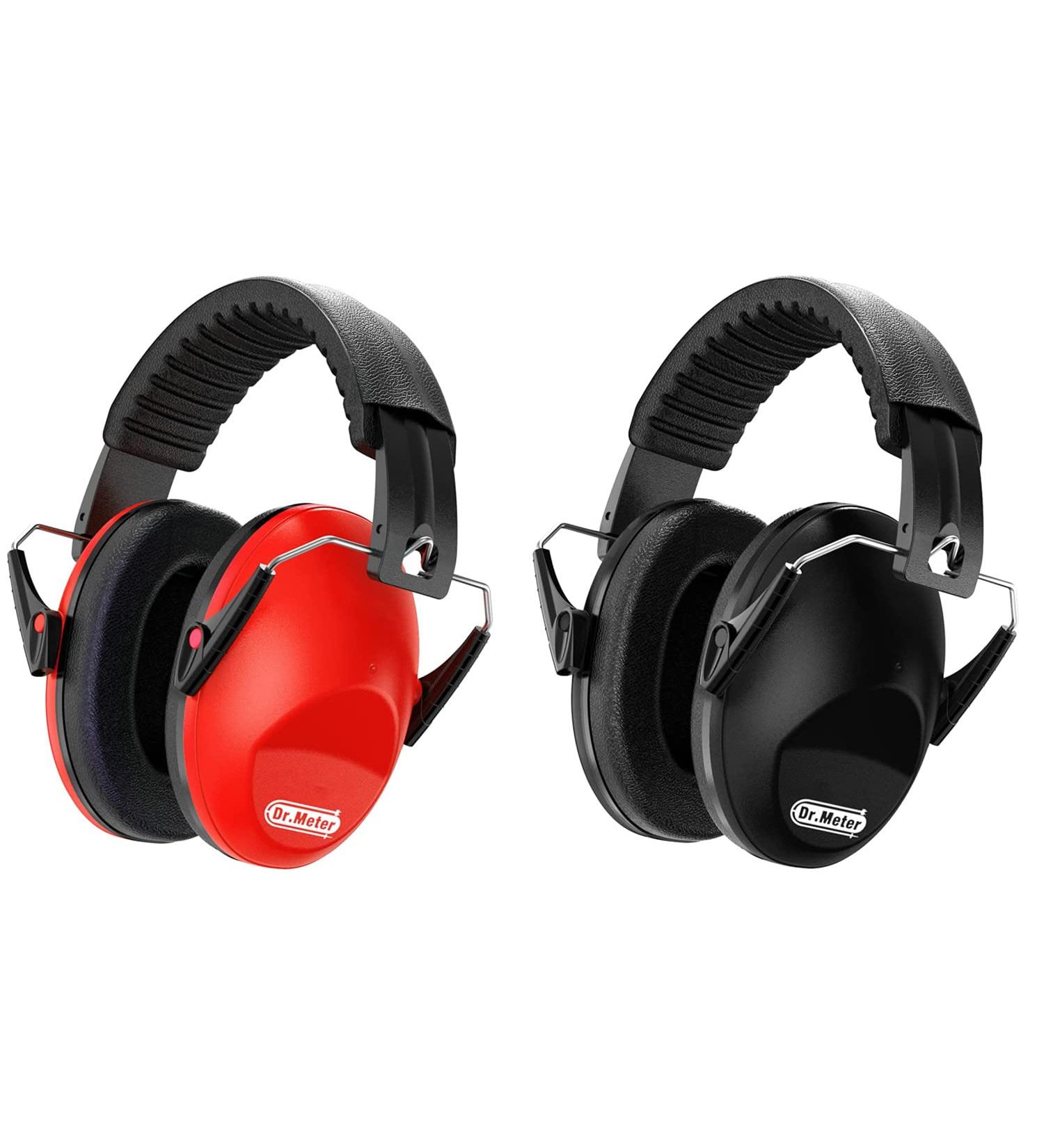Dr.meter Children Ear Defenders | SNR 27dB Protective Earmuffs | Noise Blocking Ear muffs for Kids | Adjustable Headband | Black+Red - Buy Online on GoSupps.com
