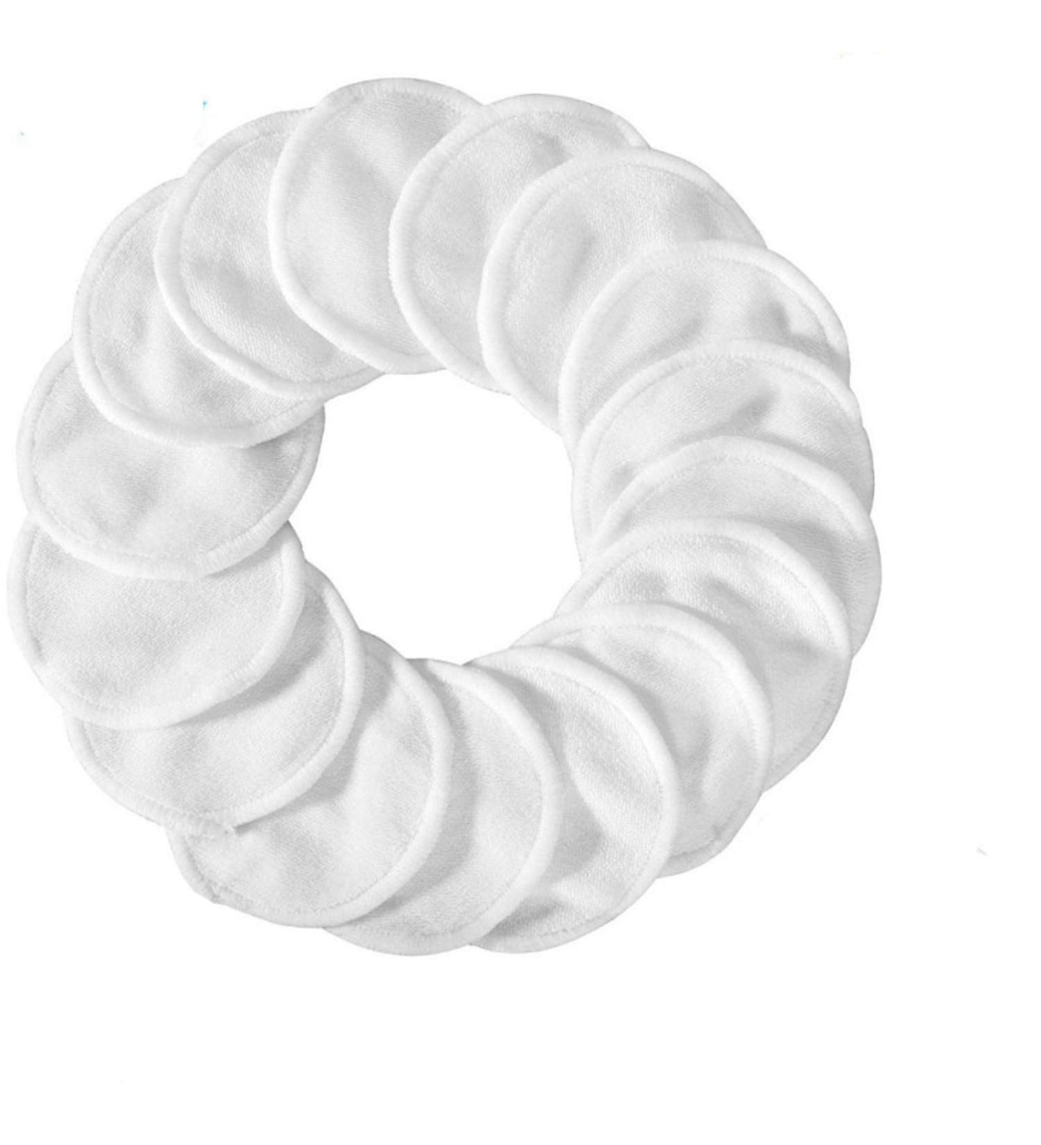 iCosow Reusable Makeup Remover Pads 15 Pcs | Organic Bamboo Cotton Rounds for Face | Wholesale Reusable Cotton Pads - White - Buy Online on GoSupps.com
