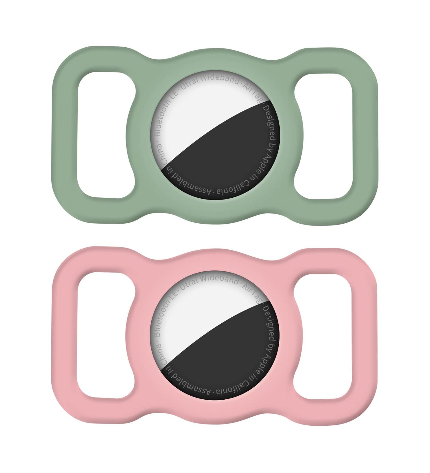 2 Pack Bouertou Apple AirTag Locator Cover GPS Cases - Anti-Loss Tracker for Pets, Kids, and Elderly - Avocado Pink - Buy Online on GoSupps.com