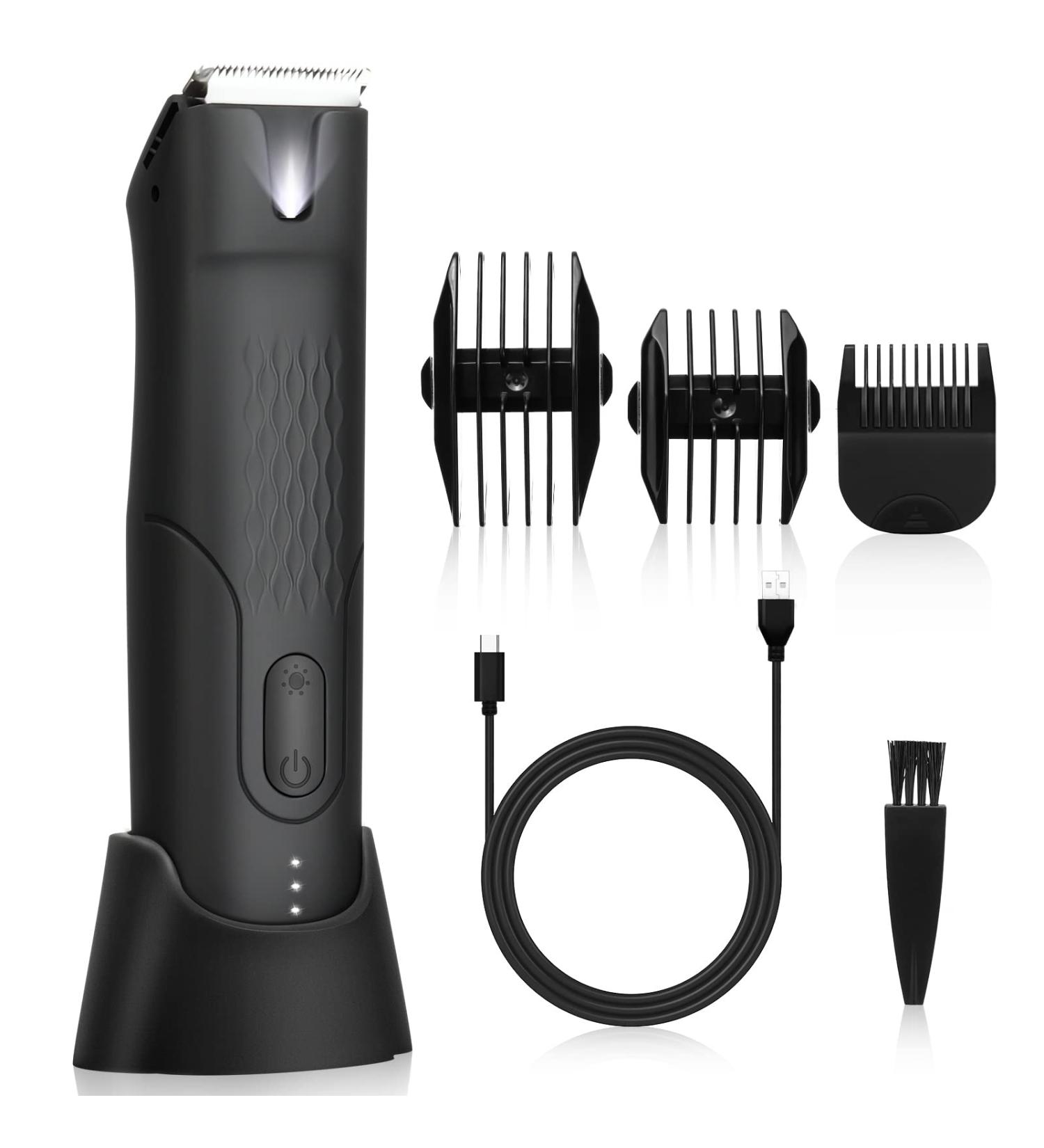 Beesjuy Men's Body Hair Trimmer | Waterproof LED Light Ceramic Blade | 100 Min Battery Life - Buy Online on GoSupps.com