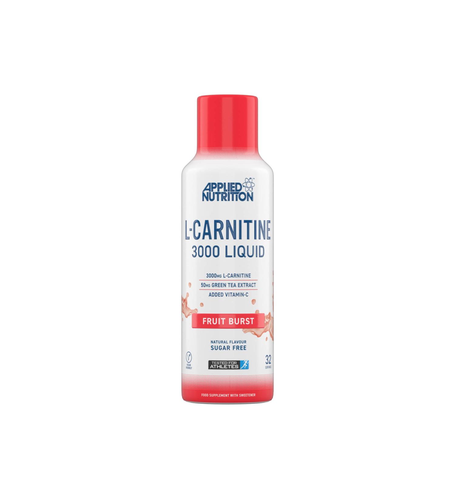 Applied Nutrition L Carnitine 3000 Liquid - Vegan Energy & Weight Management Supplement with Green Tea & Vitamin C (480ml) - Buy Online on GoSupps.com