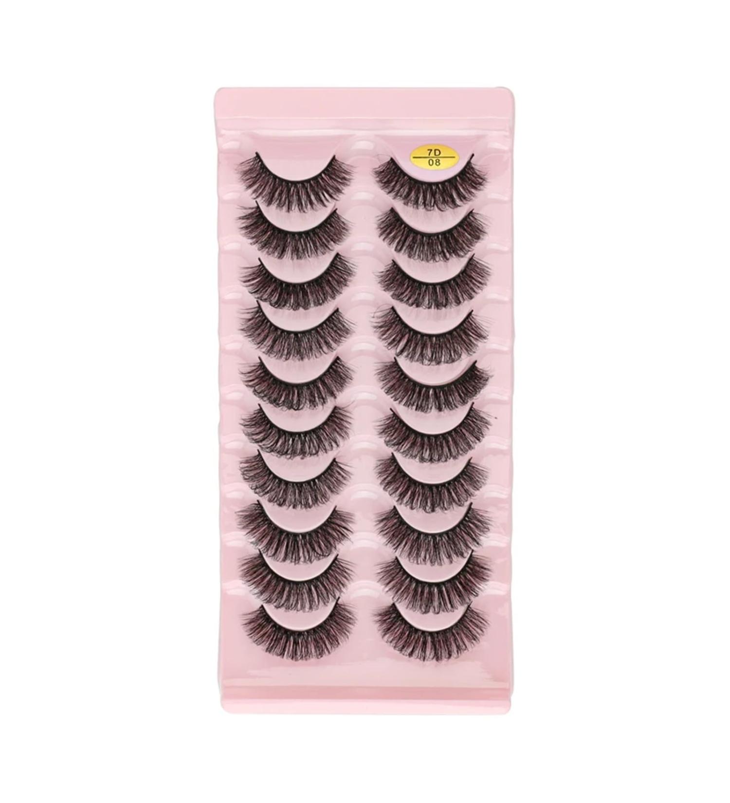 UAMOU Lashes Volume Fluffy Dense Russian Curling Fake Eyelashes Mink Eyes Extension Russian Strip Lashes handmade Cheerfully (Color : 10pairs 7D-08 Size : 5 Boxes) - Buy Online on GoSupps.com
