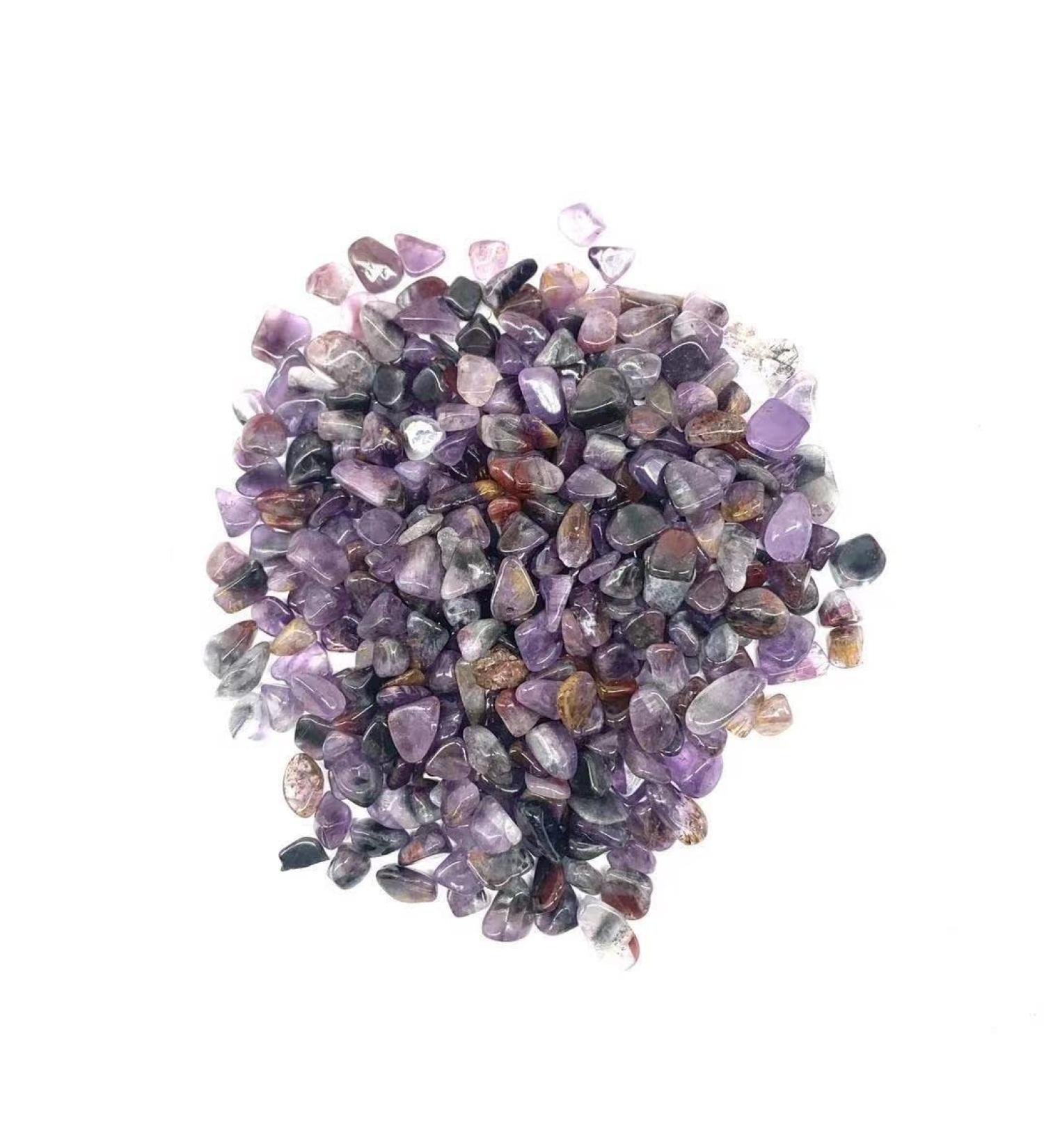 Natural Crystals and Stones 100g 9mm-15mm Colorful Tumbled Seven Quartz Chips Gravel Spiritual Stone Gifts for Decoration kaixun - Buy Online on GoSupps.com
