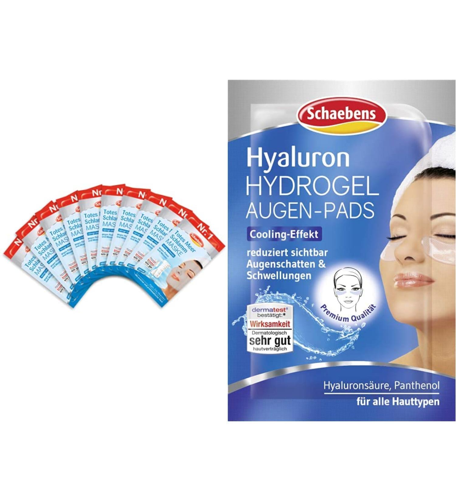 Buy Schabens Dead Sea Mask & Hydrogel Eye Pads Bundle | 10 x 15ml | Reduces Puffiness & Swelling | All Skin Types | Hyaluronic Acid & Panthenol - Buy Online on GoSupps.com