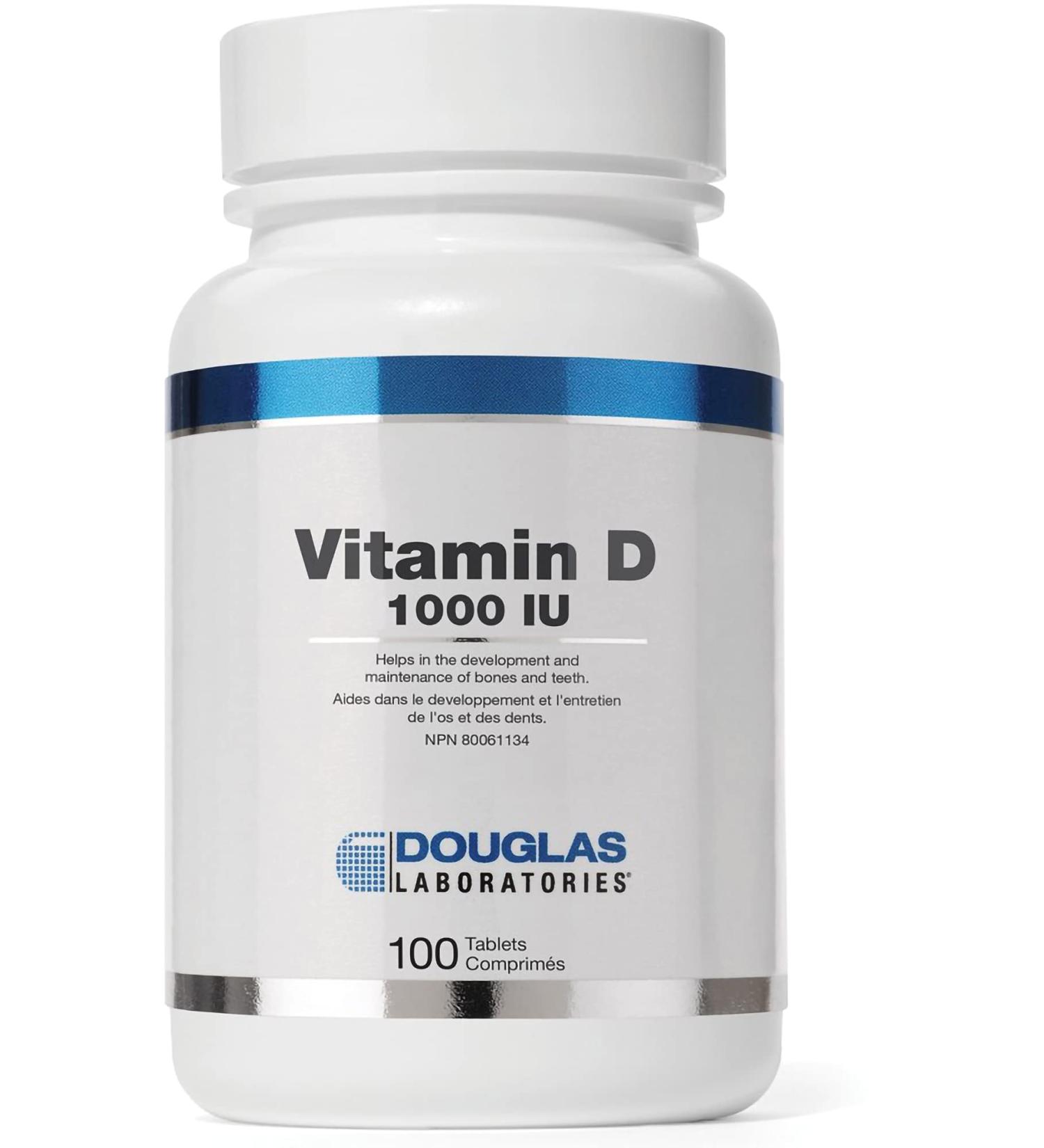 Douglas Laboratories Vitamin D 1000 IU | Vitamin D3 For Bones Teeth Immune Support* | 100 Tablets - Buy Online on GoSupps.com