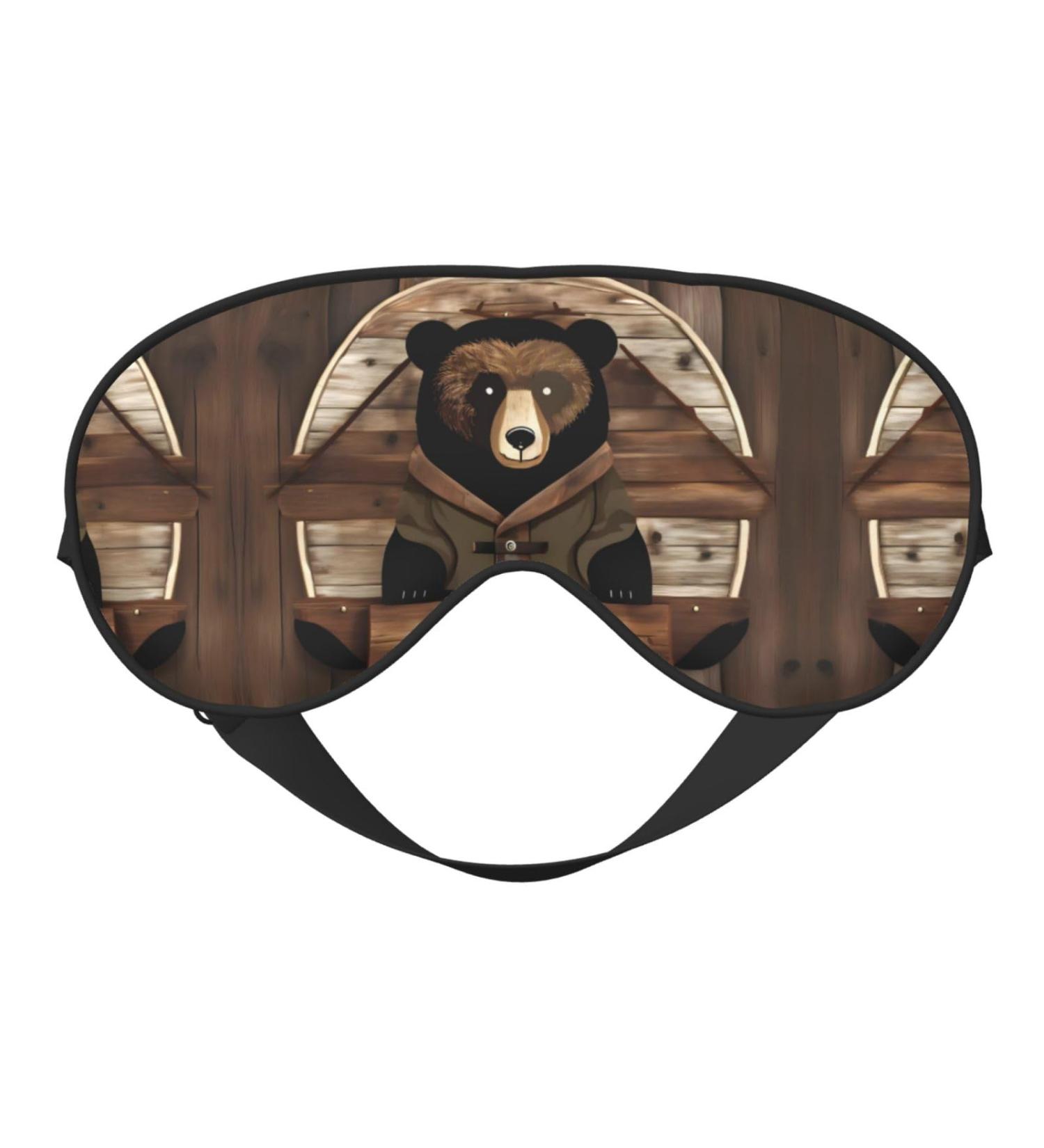 Buy Rustic Bear Eye Mask | Soft Elastic & Adjustable Sleep Mask for Men & Women | Nighttime Comfort in Black - Buy Online on GoSupps.com