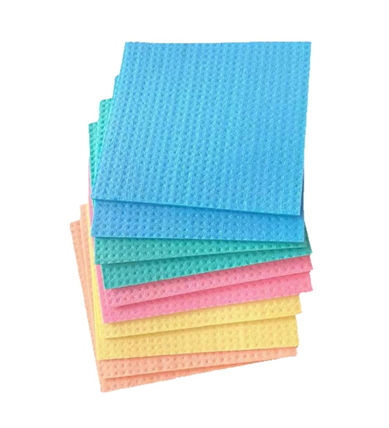 uaelua Reusable Dish Cloths Cellulose Sponge Cloth for Kitchen Absorbent Cleaning Cloth 10 Pack Multi Colors - Buy Online on GoSupps.com