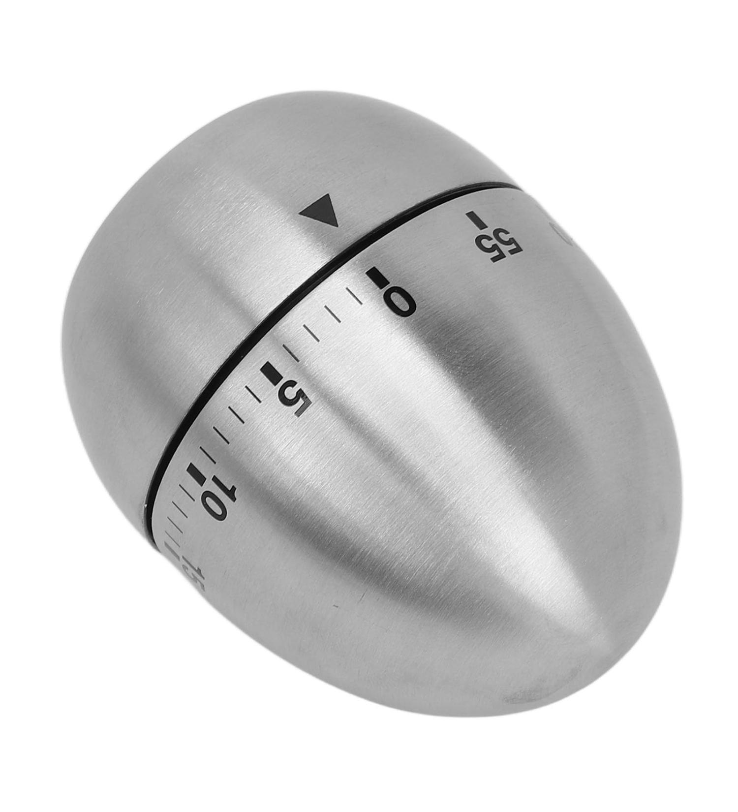 Verdingly Stainless Steel Egg-Shaped Mechanical Rotating Timer | Kitchen & Sauna Use | Clear Scale & Memory Feature - Buy Online on GoSupps.com