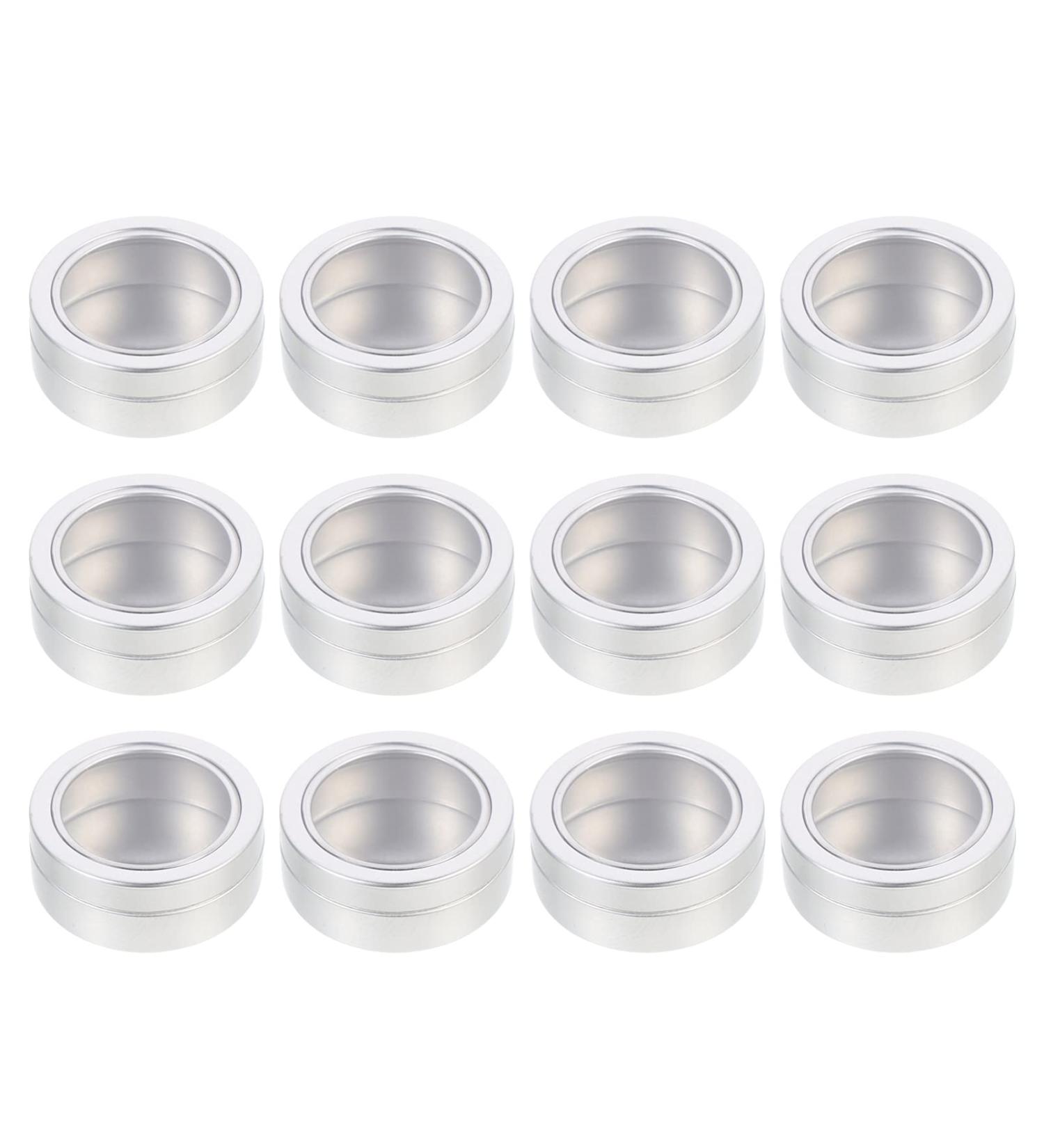 Lurrose Beeswax Candle Glass - 12th Aluminum Socket Container with Lid | Mini Storage Tealight Can | Round Metal Canister for Cosmetic & Candle Filling - Buy Online on GoSupps.com
