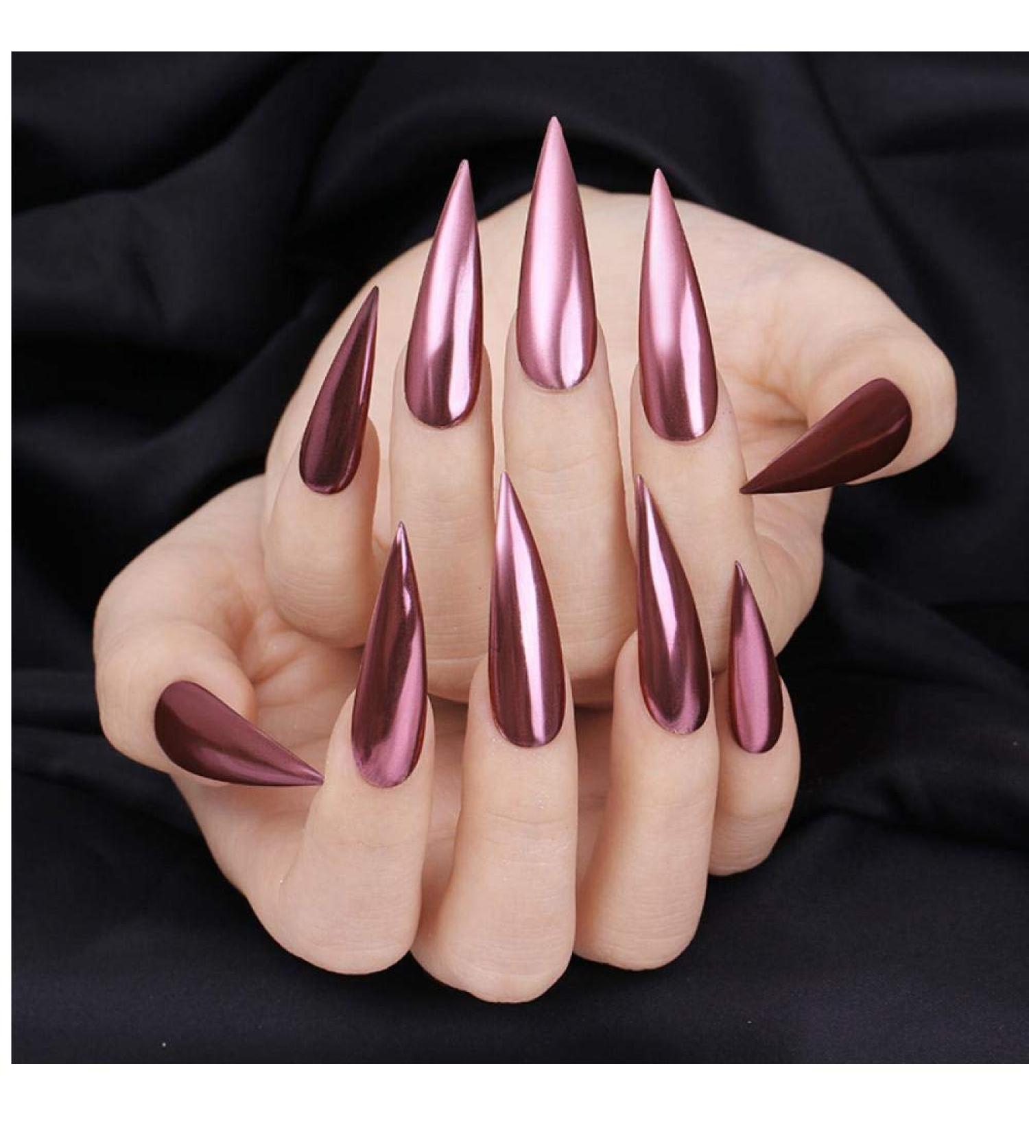 Rose Gold Nail Art Mirror Effect Powder Glitter Manicure Pigment Dust Decoration DIY Manicure 1g/Bottle - Buy Online on GoSupps.com