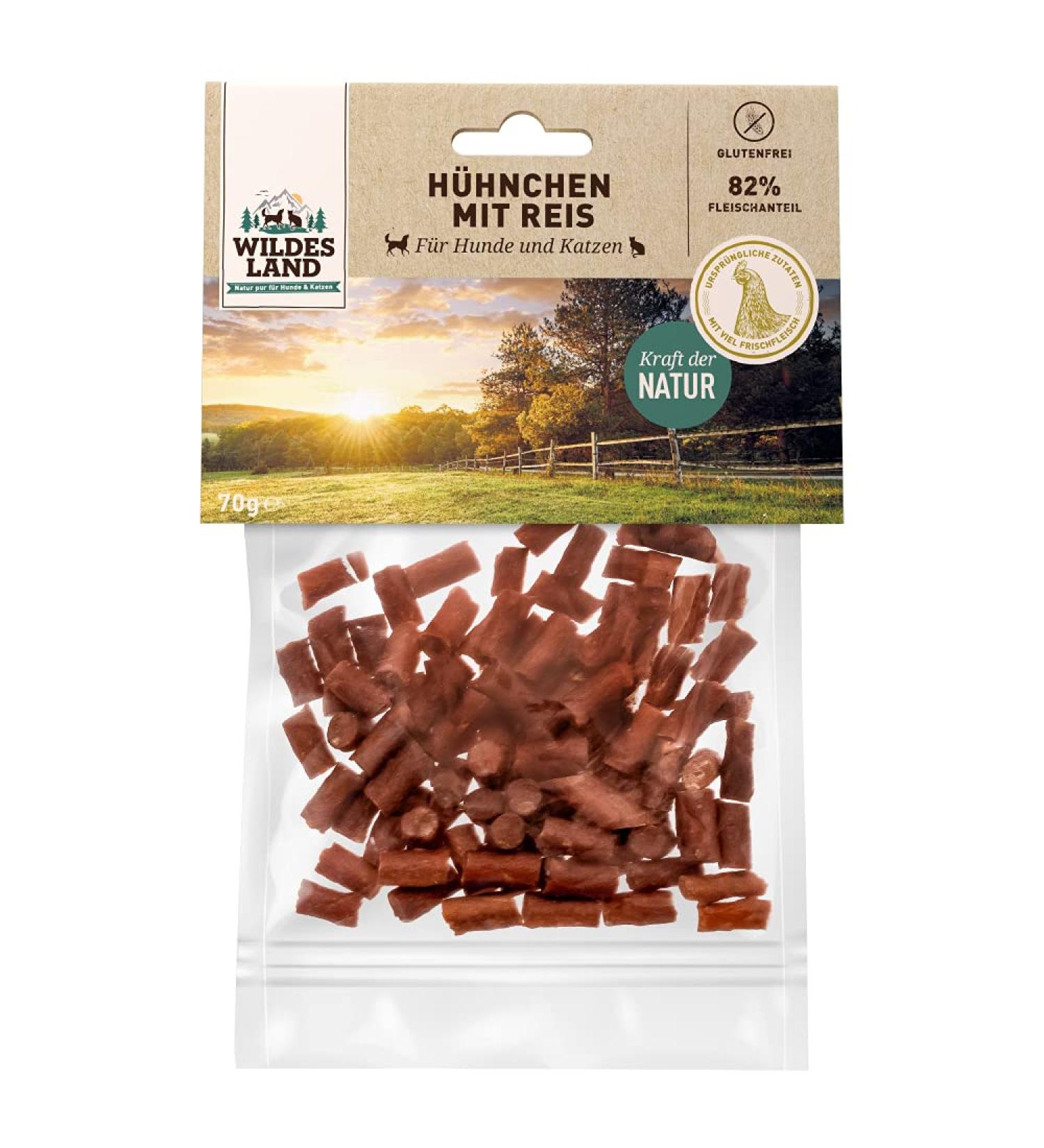 Wild Land Chicken with Rice Kausnack for Cats - 70g | High Meat Content Low Fat Fresh & Gently Dried - Free-From Treats - Buy Online on GoSupps.com