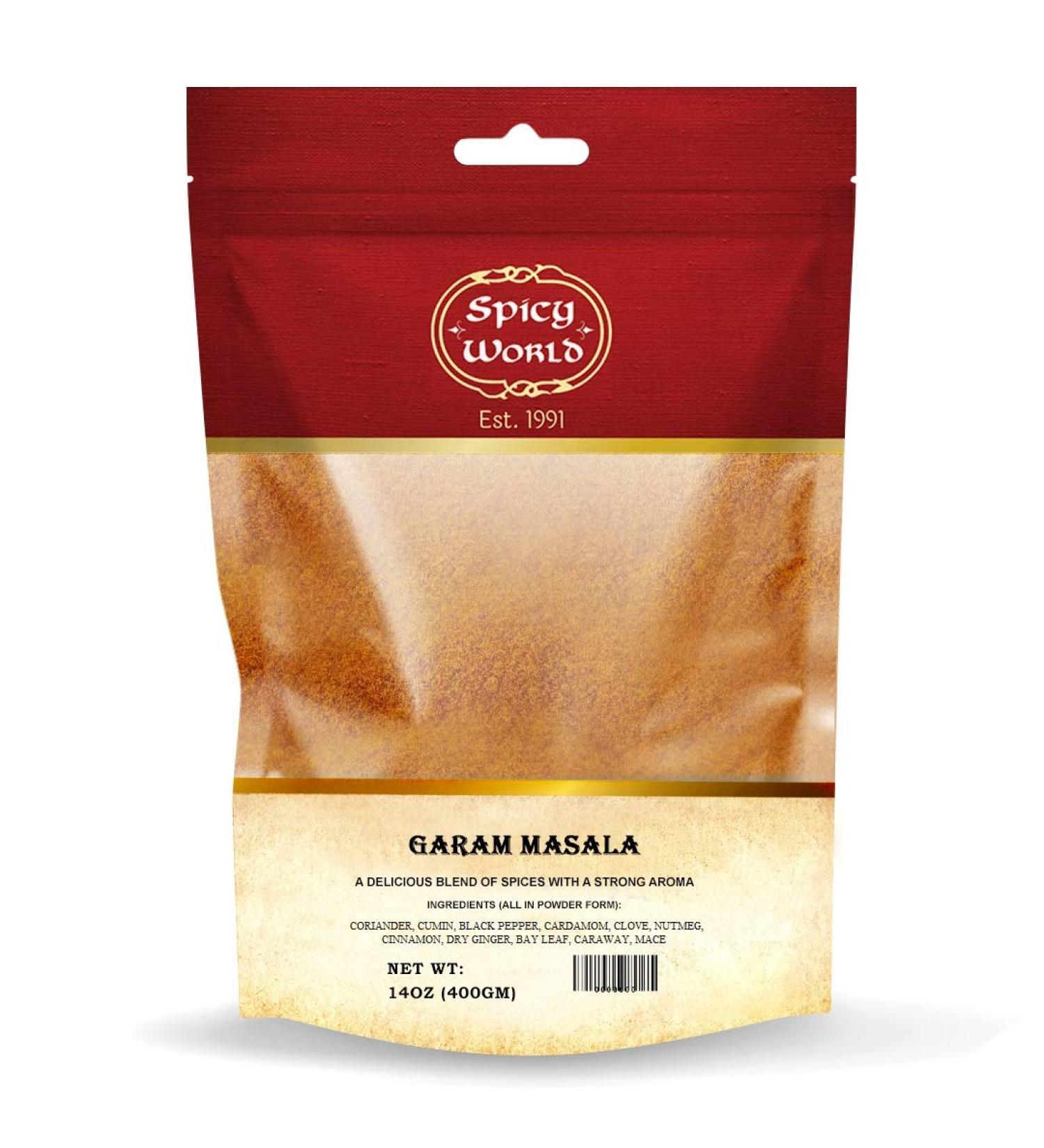 Spicy World Garam Masala 400g (14oz) Premium Indian 10 Spice Blend All Natural | Vegan | No Colors | Indian Origin