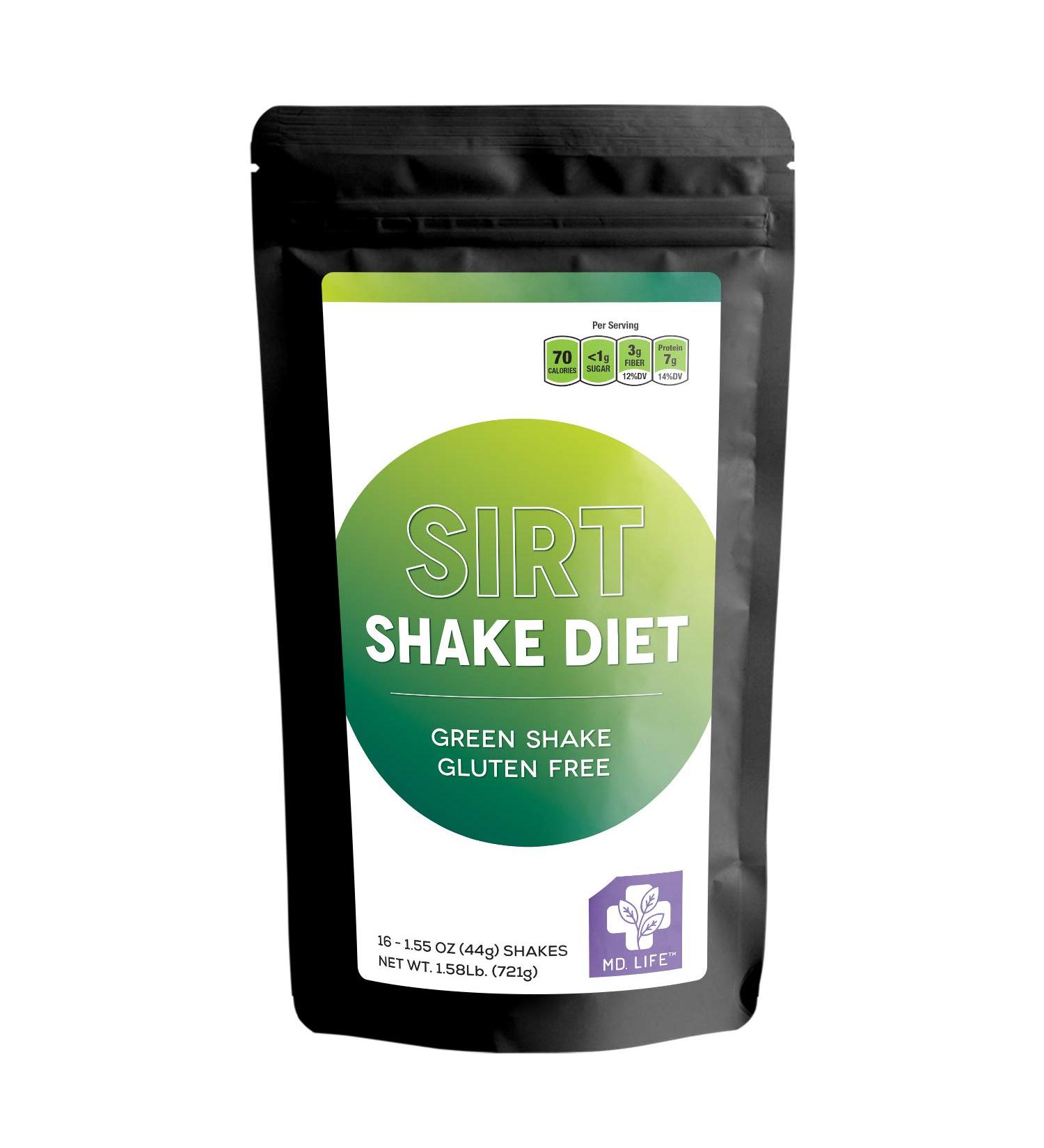 MD.Life Sirt Food Diet Shake - Vegan Super Green Meal Replacement Powder - 16 Servings - Buy Online on GoSupps.com
