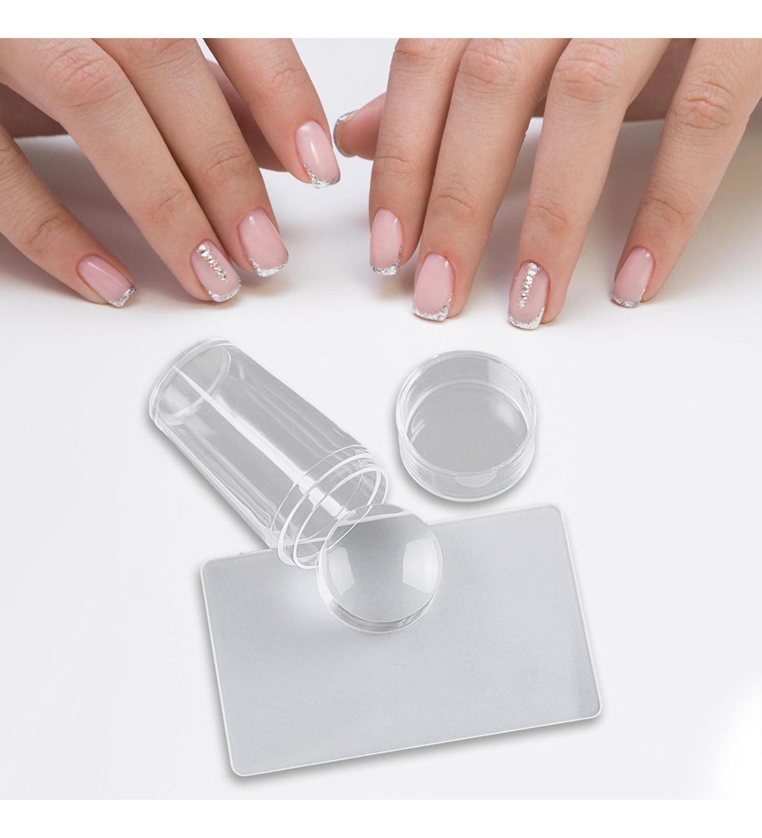 Clear Silicone Nail Art Stamp Kit - DIY Nail Design Tool with Scraper | Easy to Clean Manicure & Nail Care - Buy Online on GoSupps.com