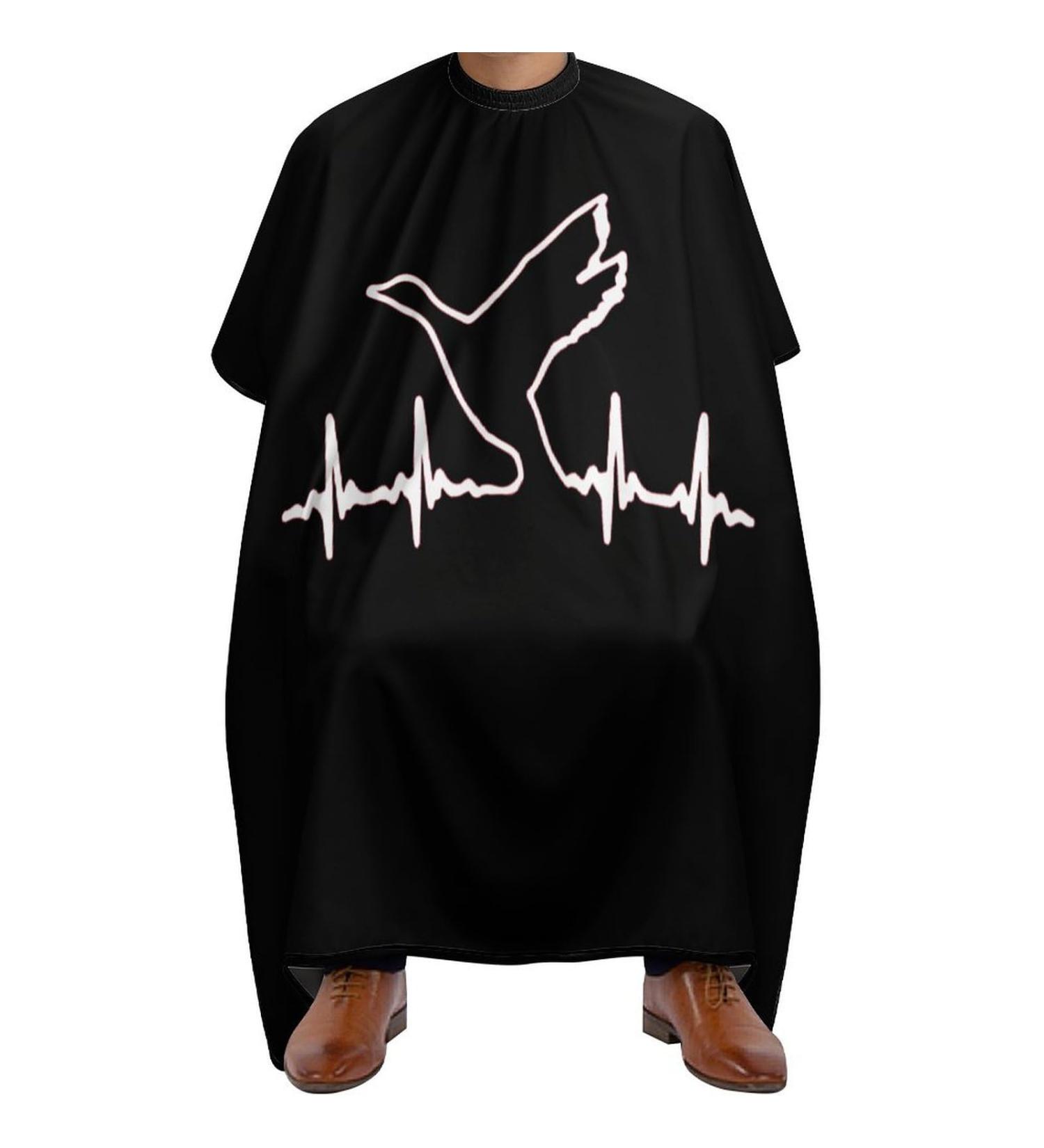Shop Duck Waterfowl Hunting Heartbeat Barber Cape | Adjustable Snap Salon Apron for Adults - Perfect for Hair Cutting - Buy Online on GoSupps.com