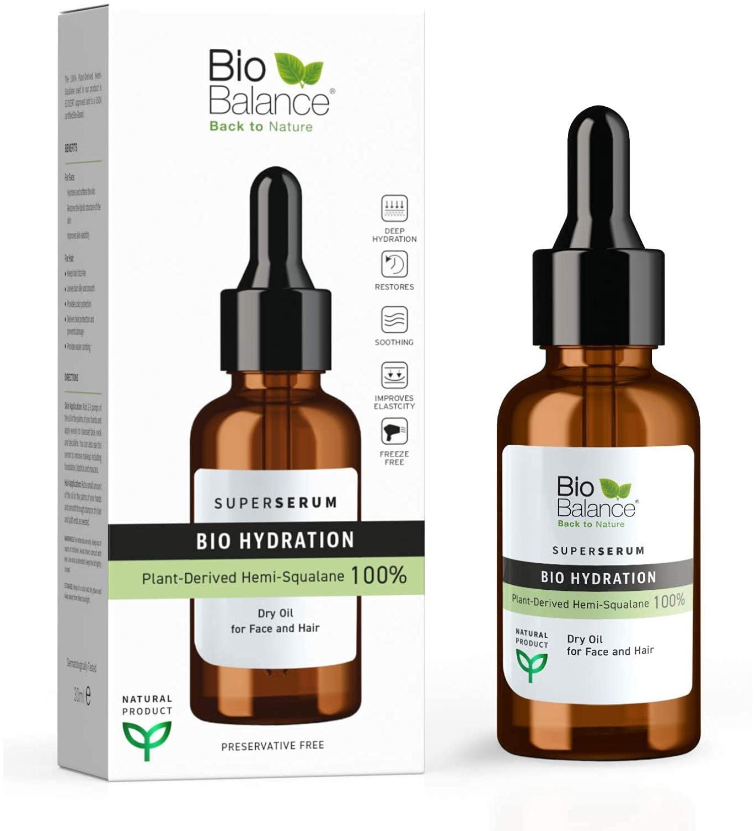 BIOBALANCE back to nature Bio Balance - Super Serum - Organic Hydration (Dry Oil of Hemisqualane Plant Origin)