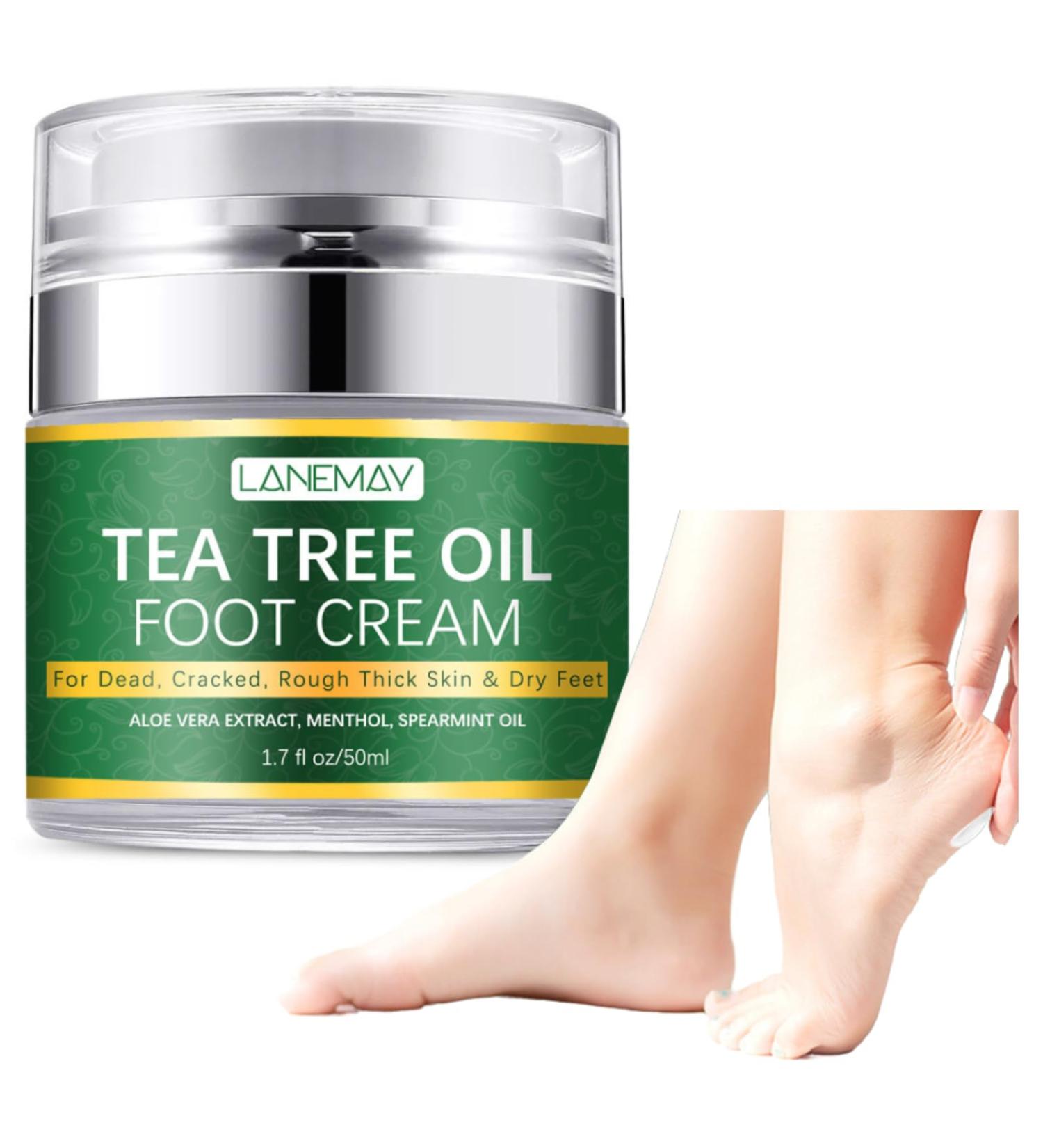 Tea Tree Oil Foot Cream Foot Balm for Cracked Dry Feet Athletes Foot Nail Fungus Hydrates and Moisturizes Callused Feet - Heel Cream All Natural Foot Cream Hand Cream - Helps Soothe Irritated Skin - Buy Online on GoSupps.com