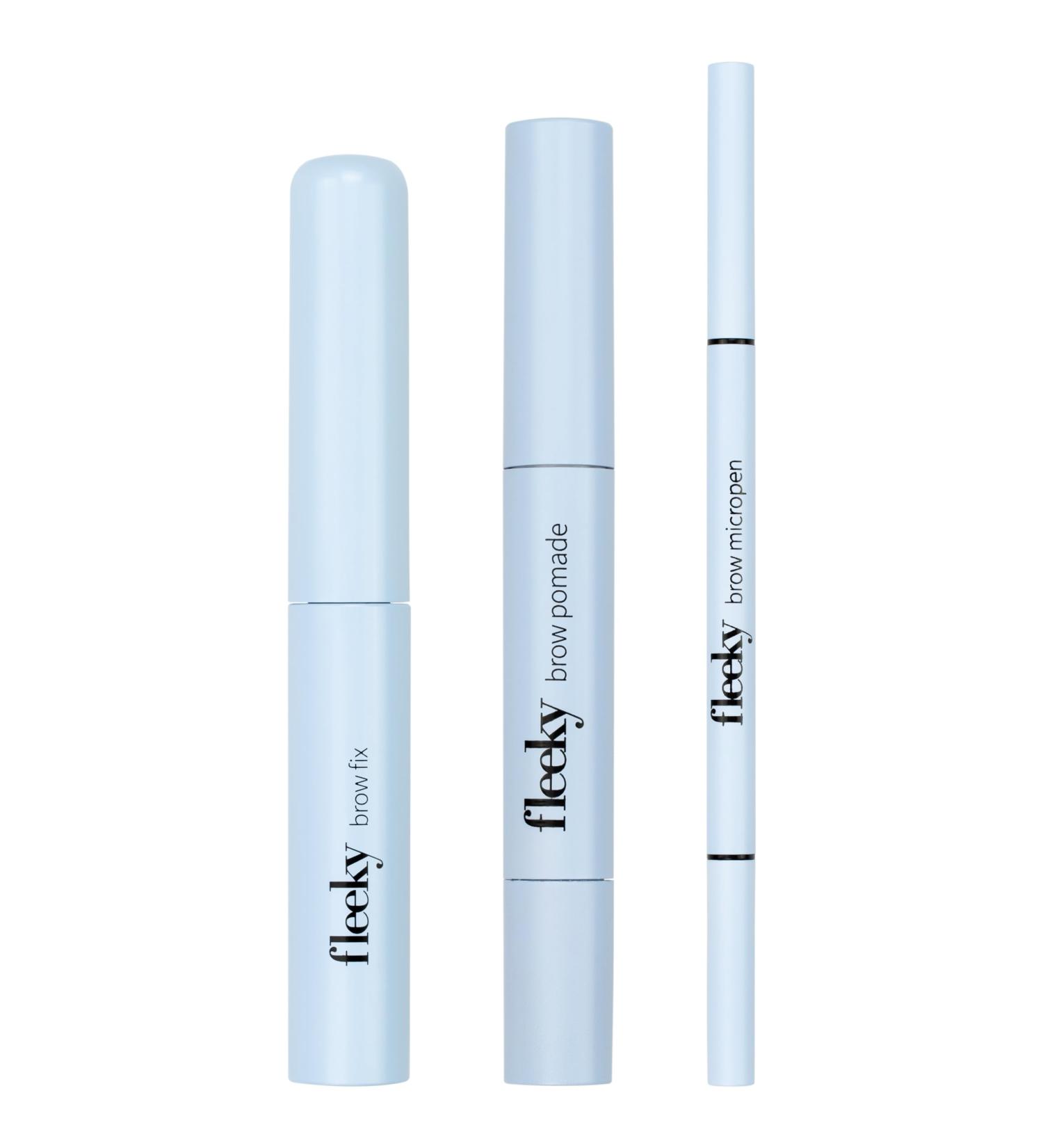 fleeky Brow Fix Pomade & Micropen 3-in-1 Eyebrow Kit Perfect Shape Fill & Define for Natural Wipe-Proof Results (Light Brown) - Buy Online on GoSupps.com