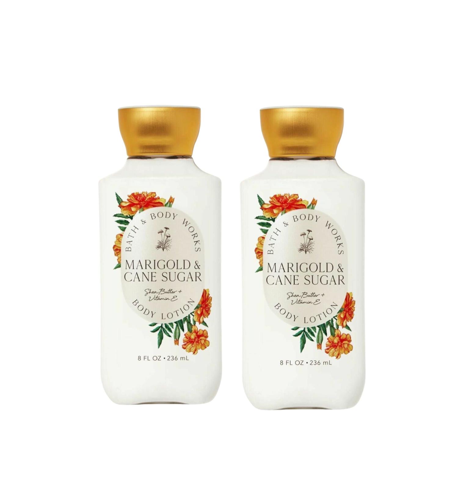 Bath and Body Works Gift Set of 2 - 8 Fl Oz Lotion - (Marigold & Cane Sugar)